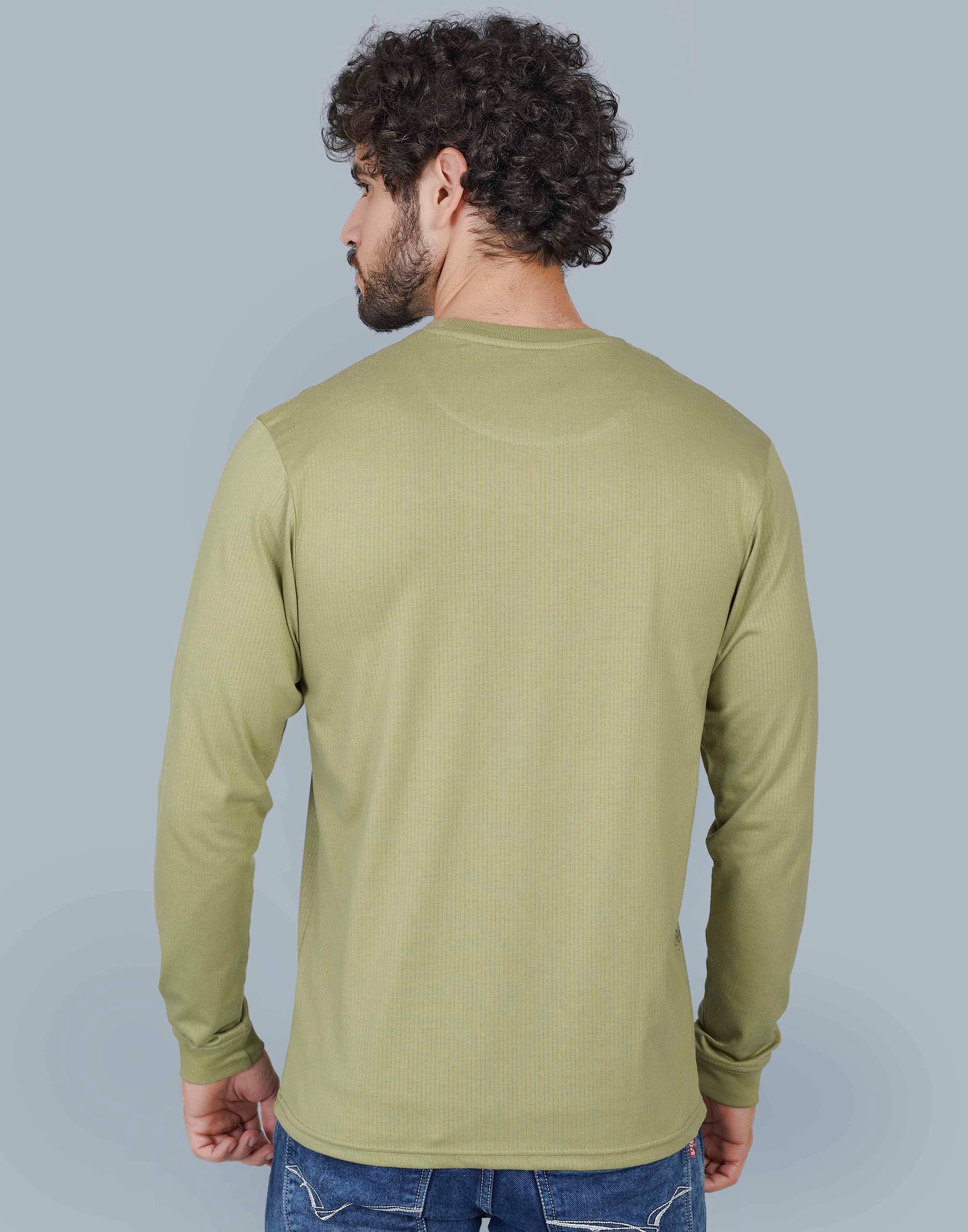 Self Knit Full Sleeve T-Shirt - Pista