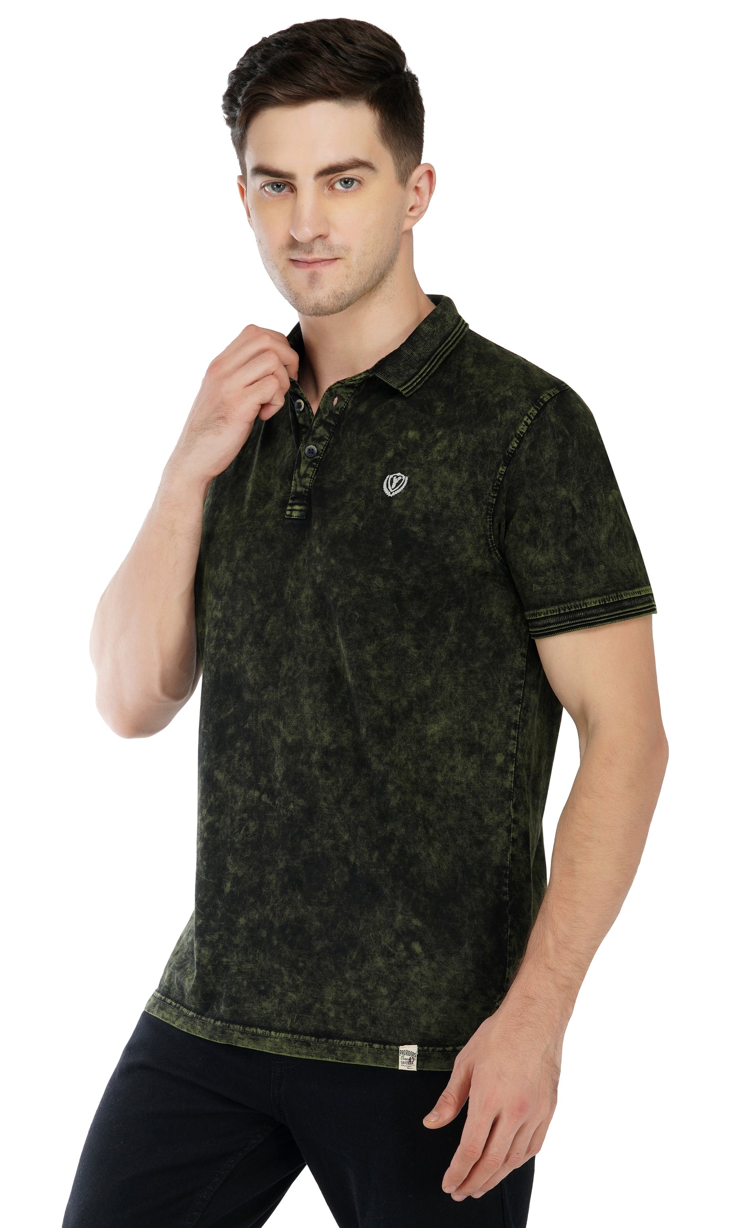 Tie-Dye Polo T-Shirt Olive