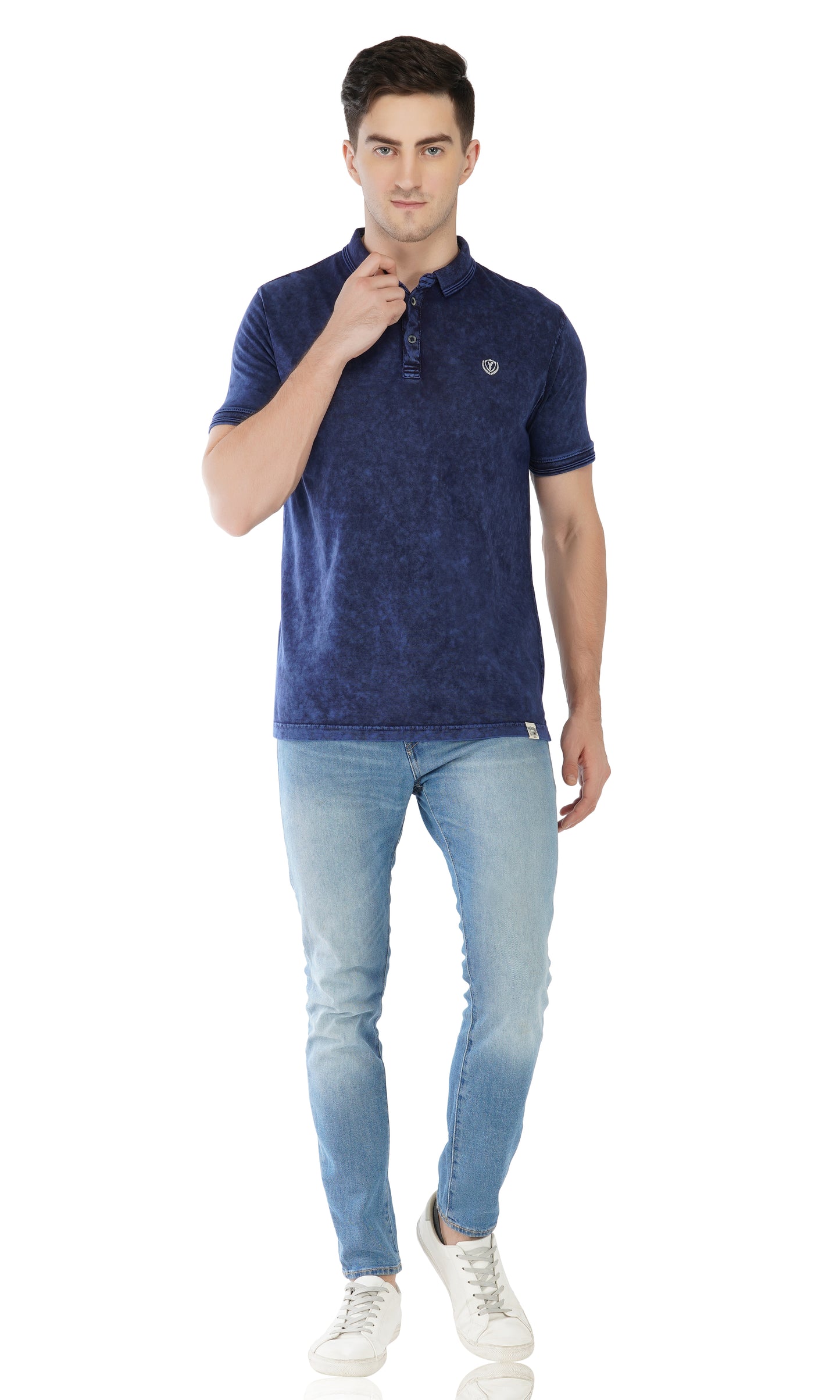 Tie-Dye Polo T-Shirt Denim