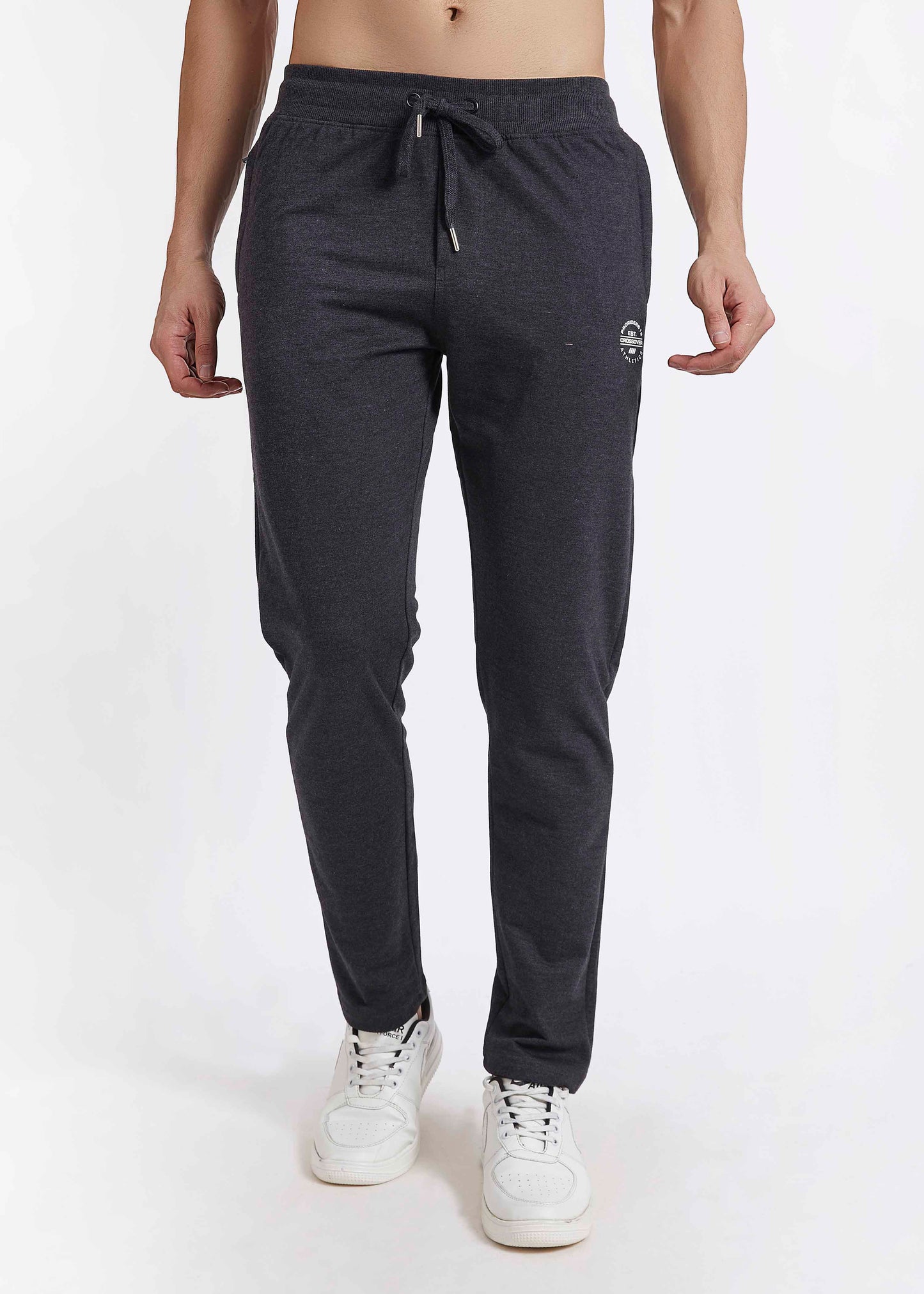 Men Dark Gray Slim Fit Casual Track Pant