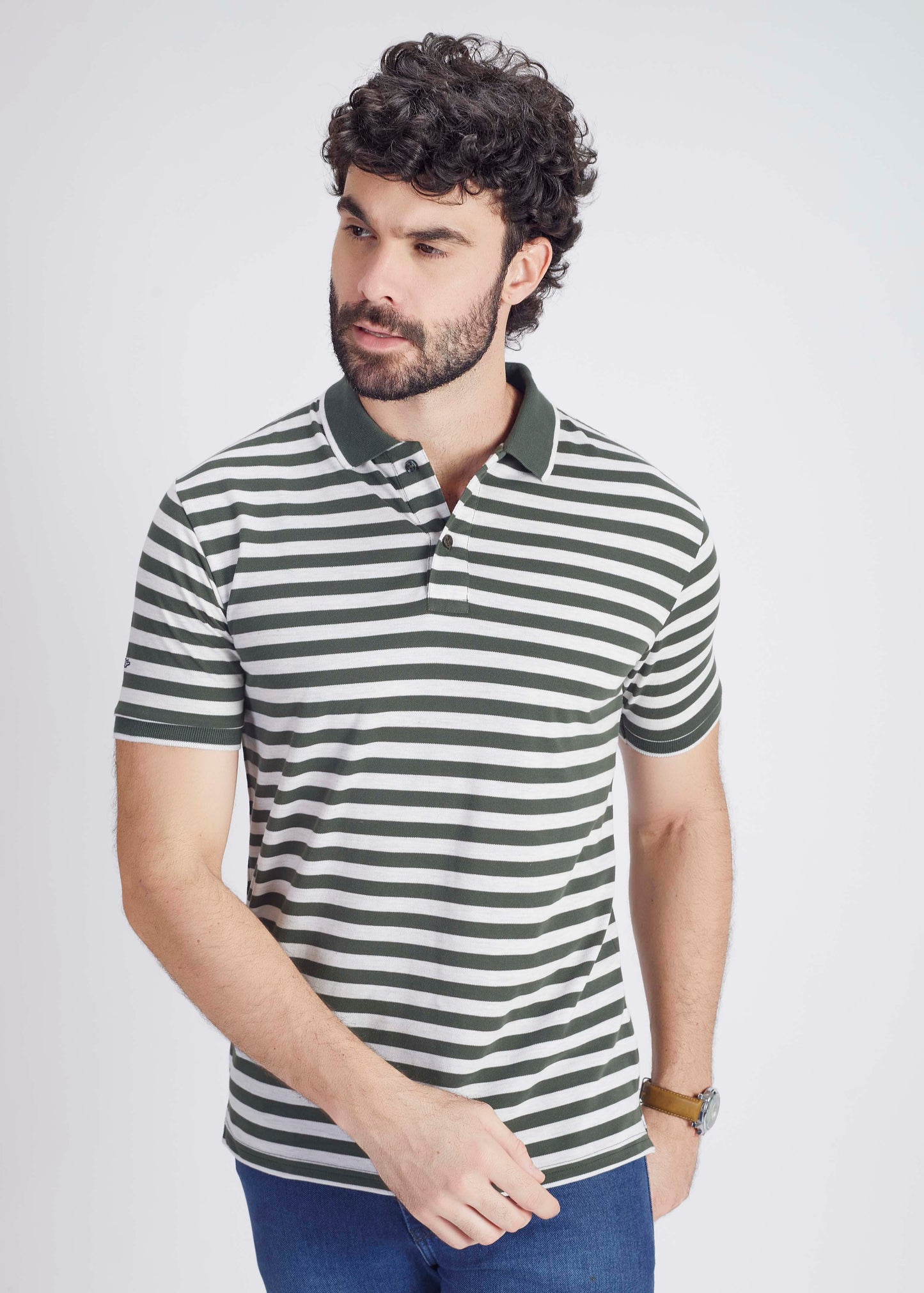 Regular Fit Cotton Rich Stripe Polo