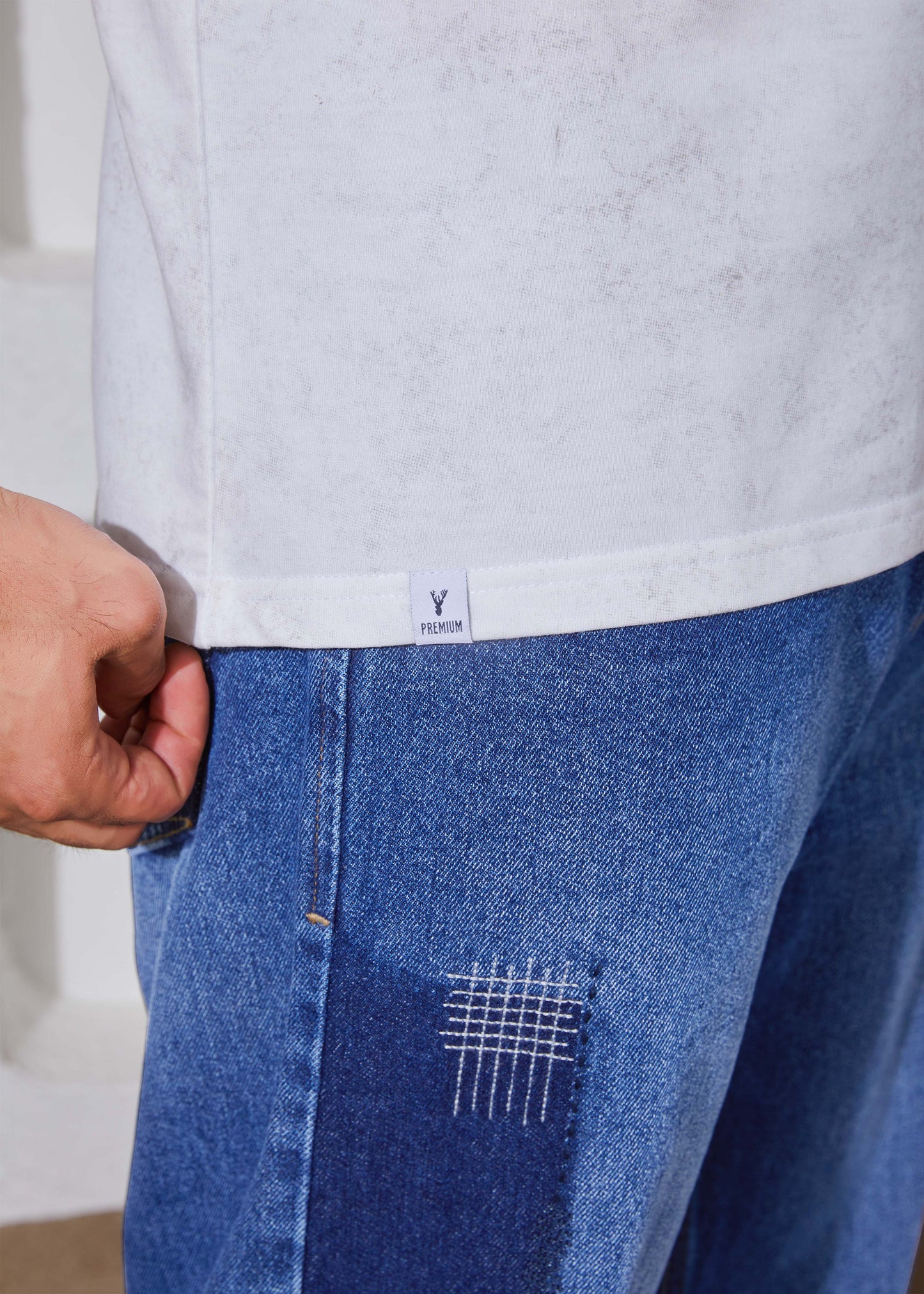 Men's Printed Oversized T-Shirt-White