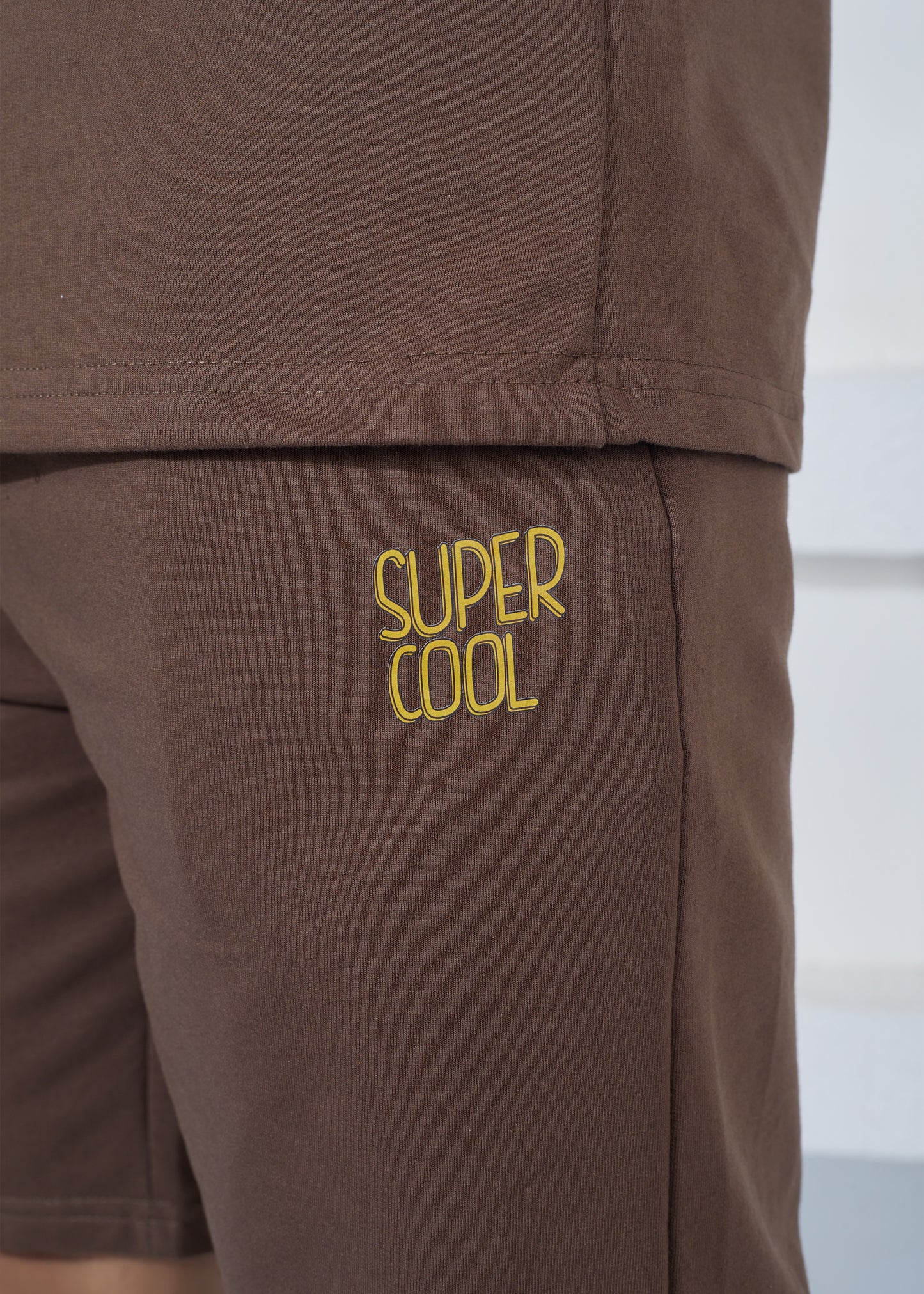 Men’s Oversized T-Shirt & Shorts Co-ord Set - Brown