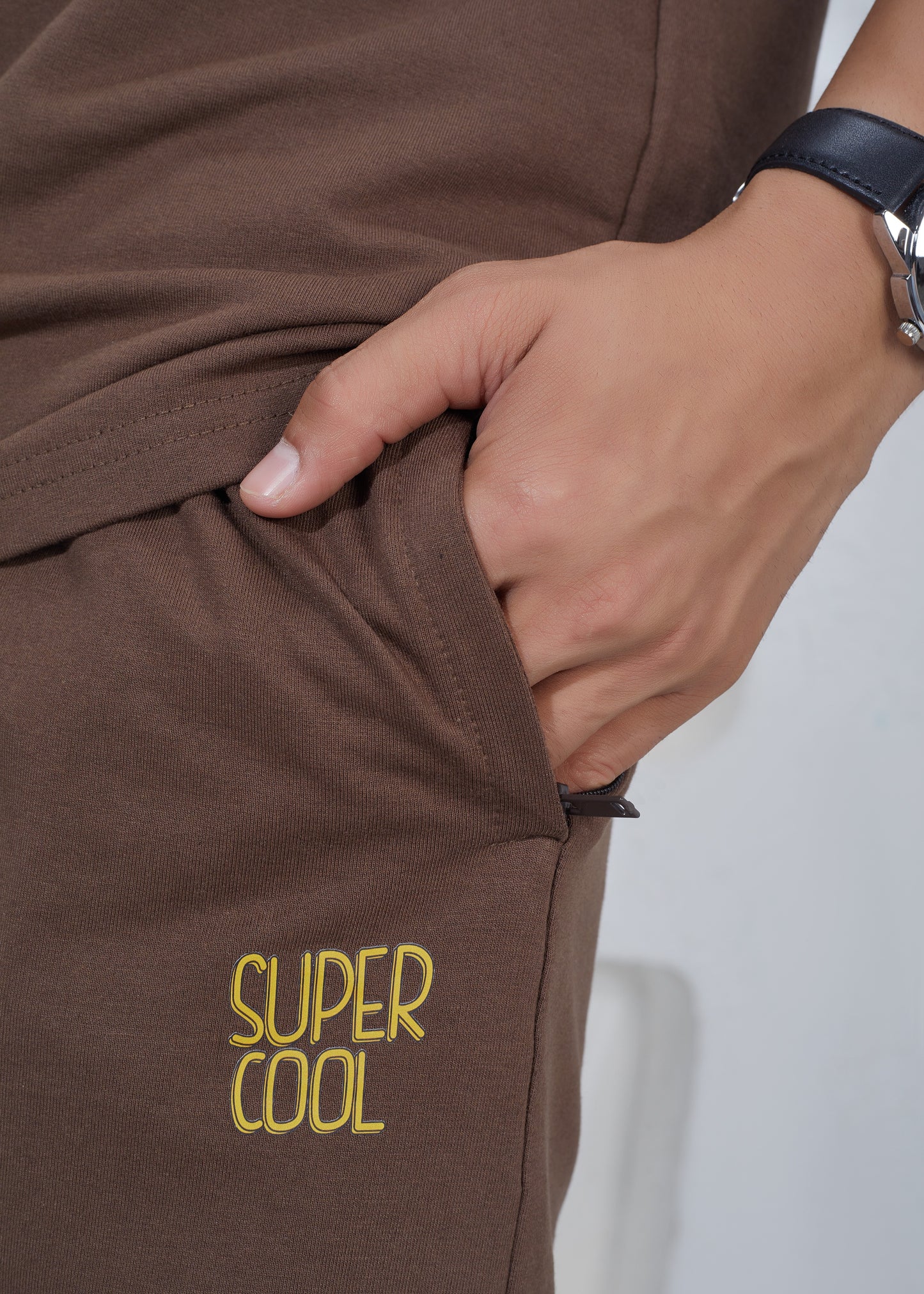 Men’s Oversized T-Shirt & Shorts Co-ord Set - Brown