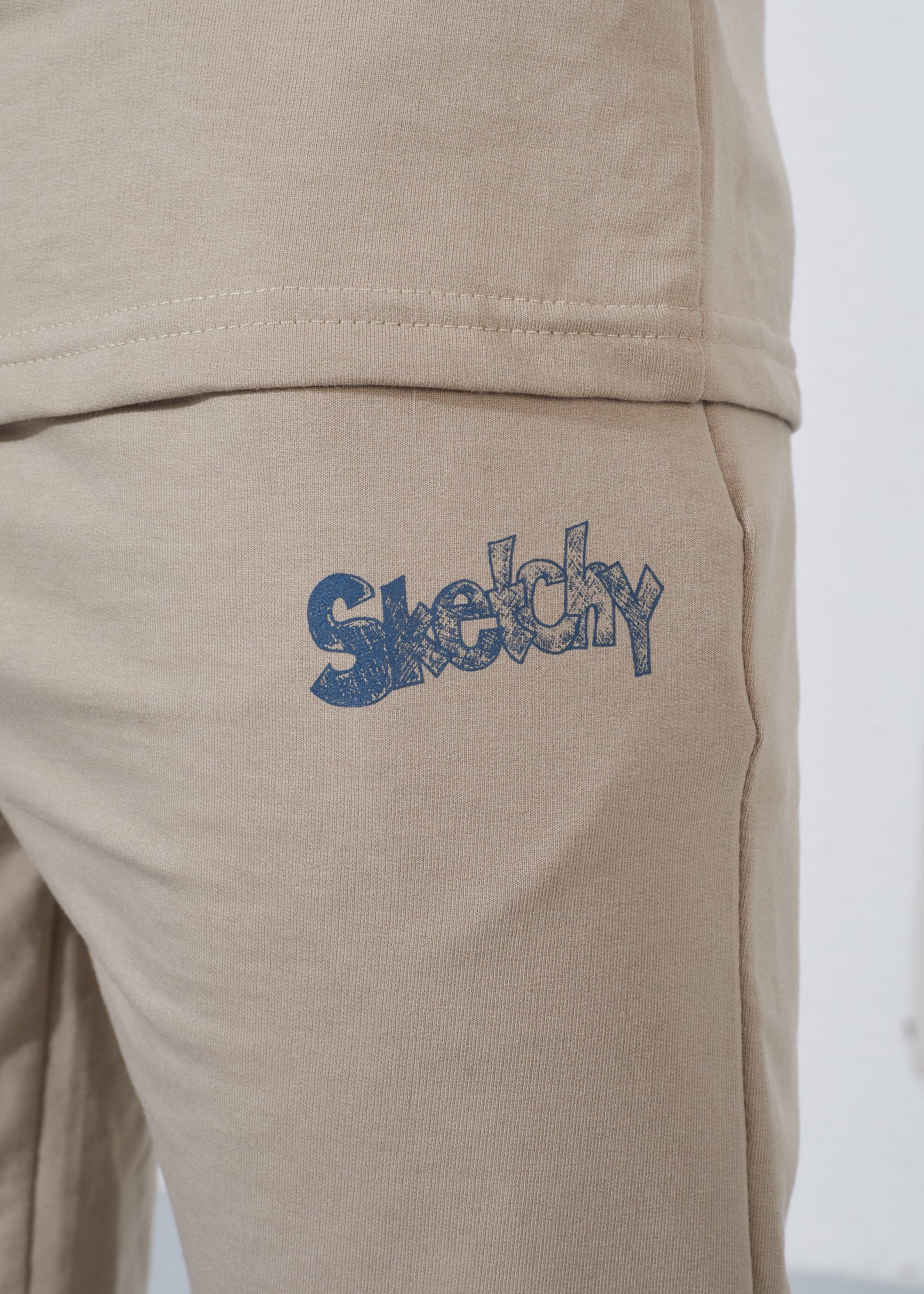 Men’s Oversized T-Shirt & Shorts Co-ord Set - Beige