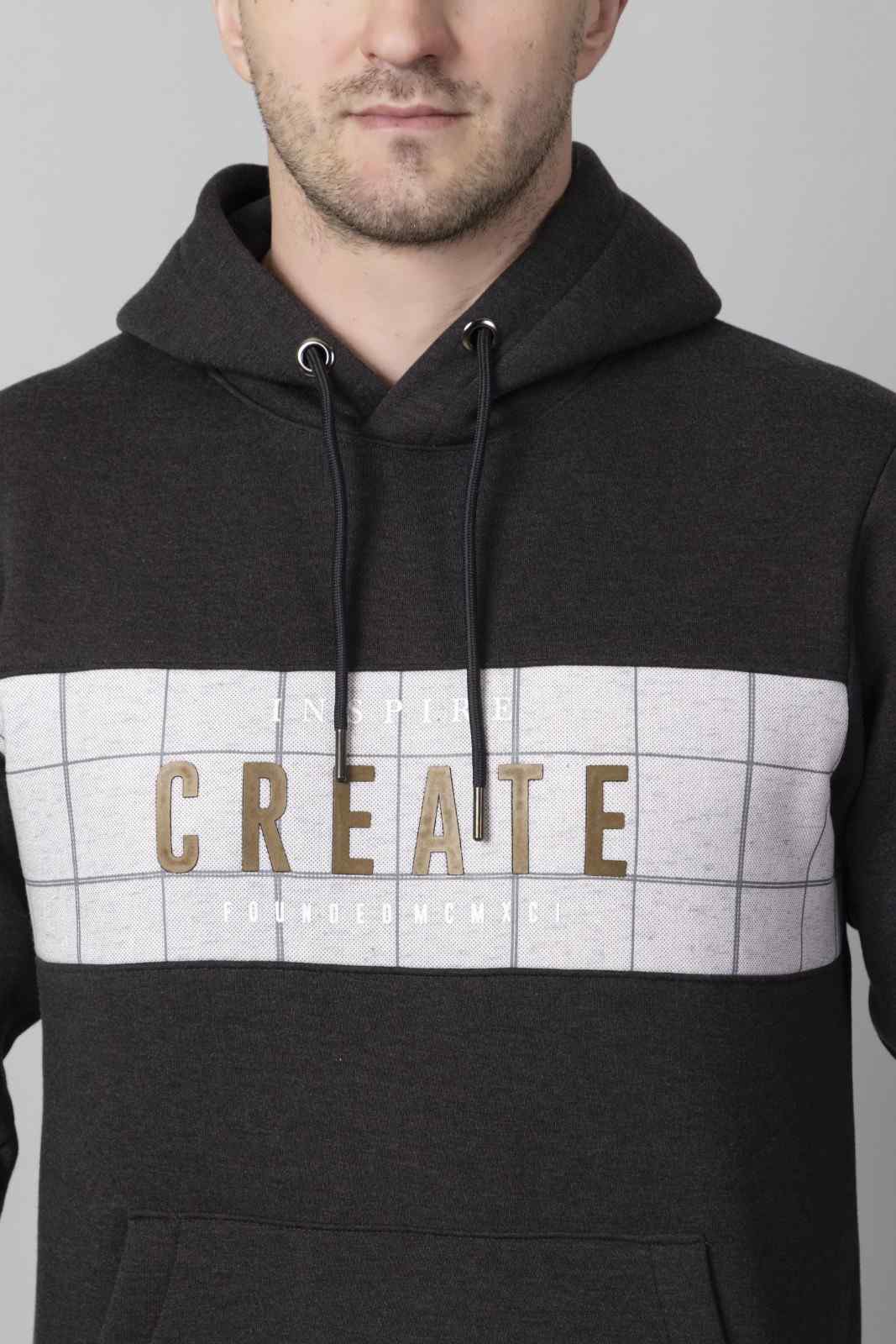 Color Block Printed Hoodie