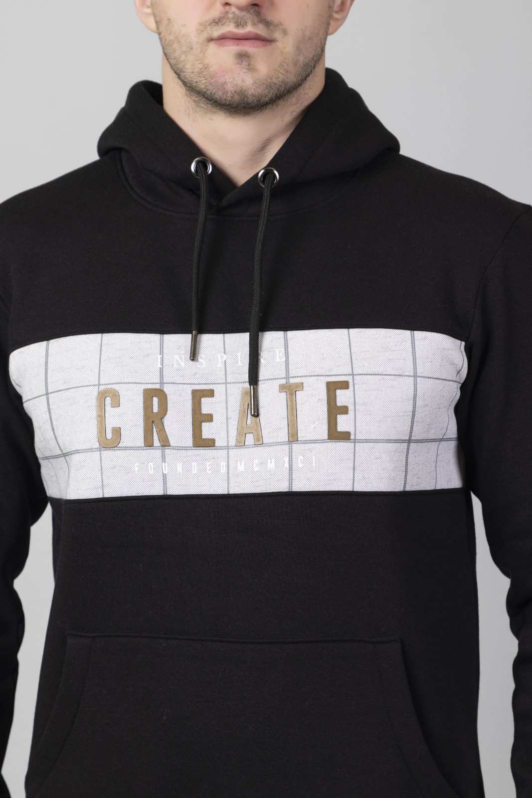 Color Block Printed Hoodie