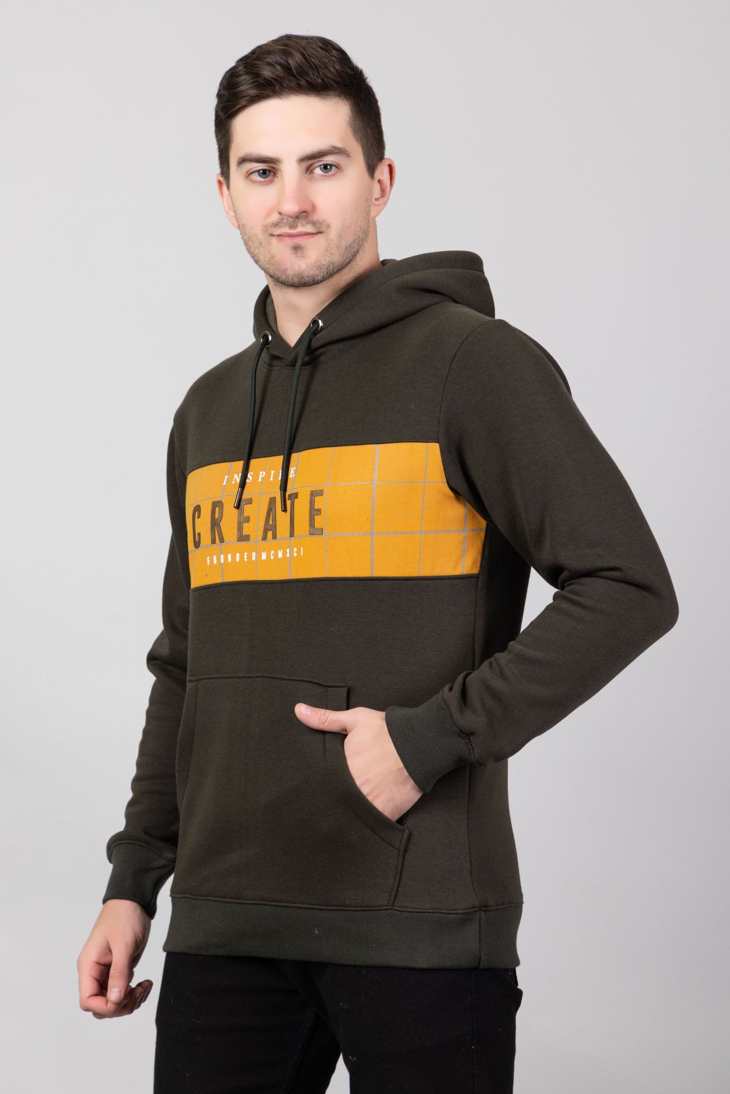 Color Block Printed Hoodie