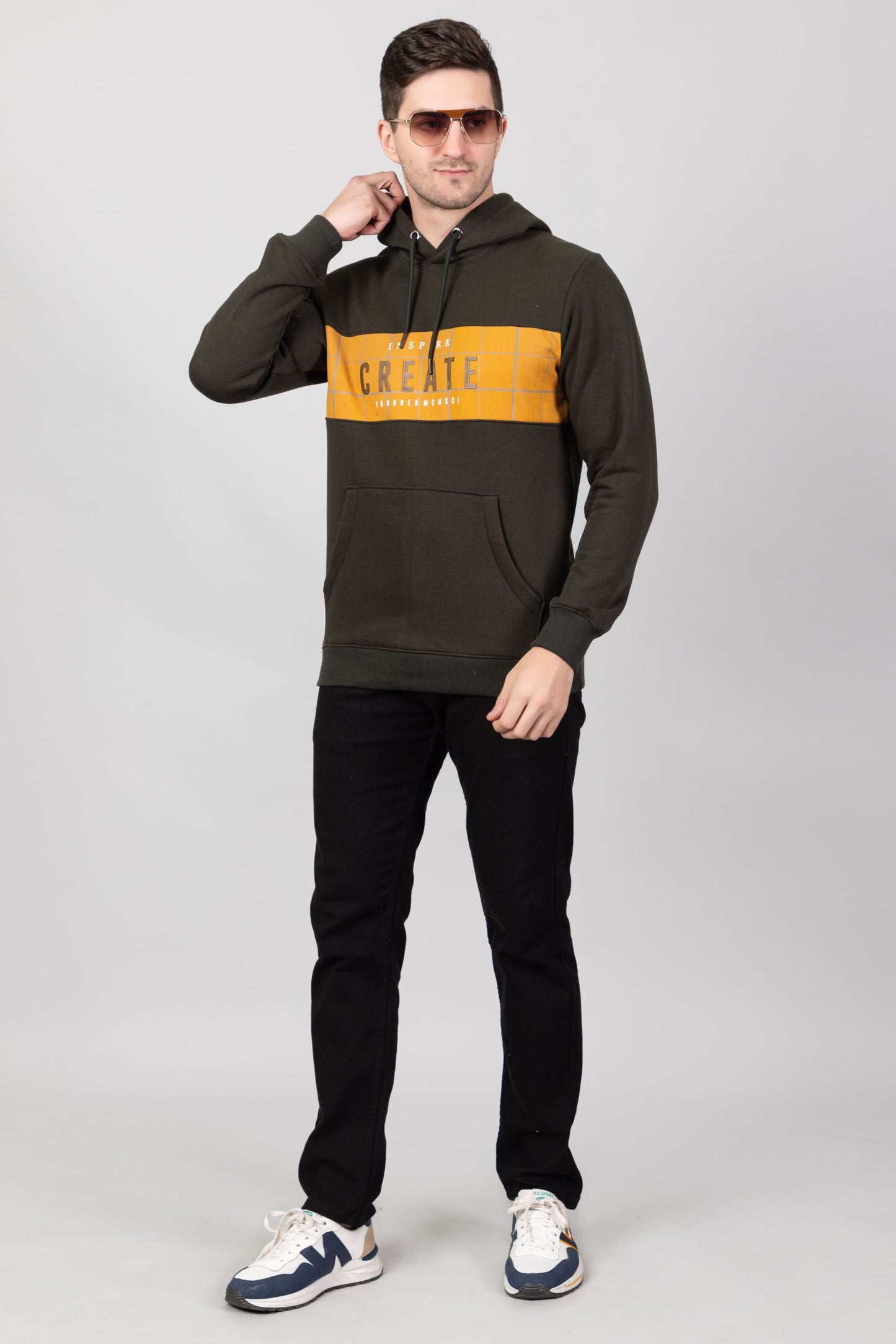 Color Block Printed Hoodie