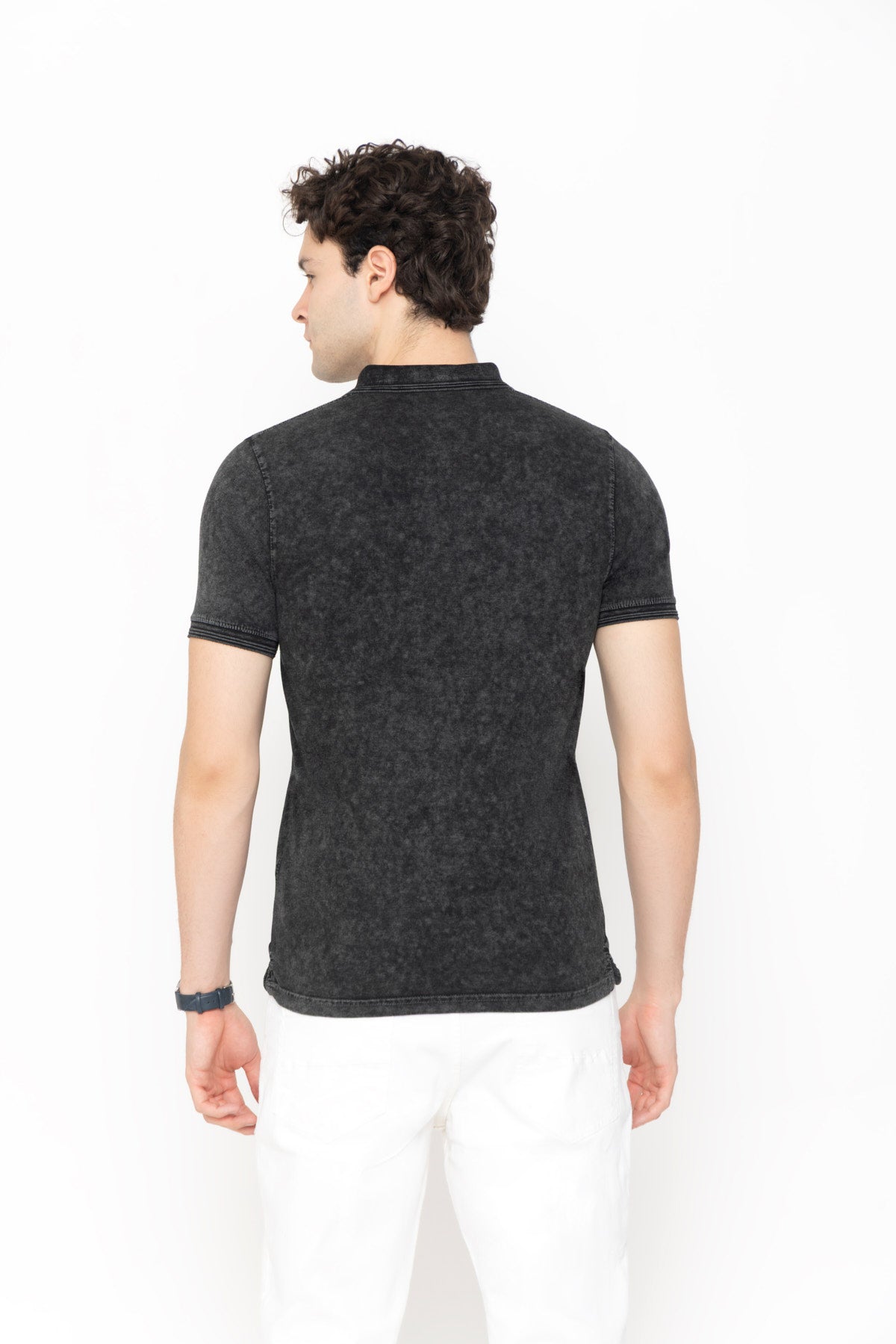 Tie-Dye Polo T-Shirt Black