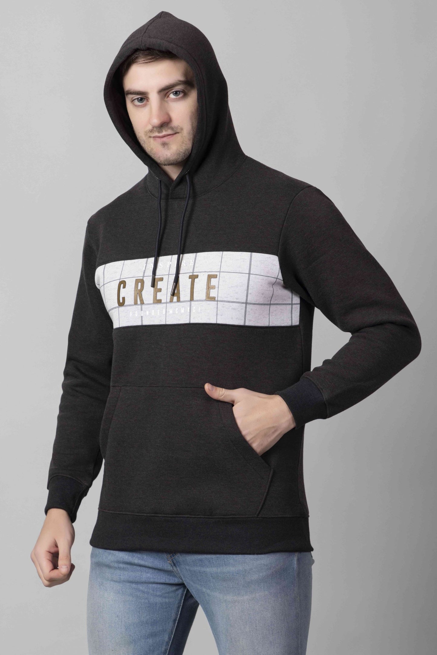 Color Block Printed Hoodie