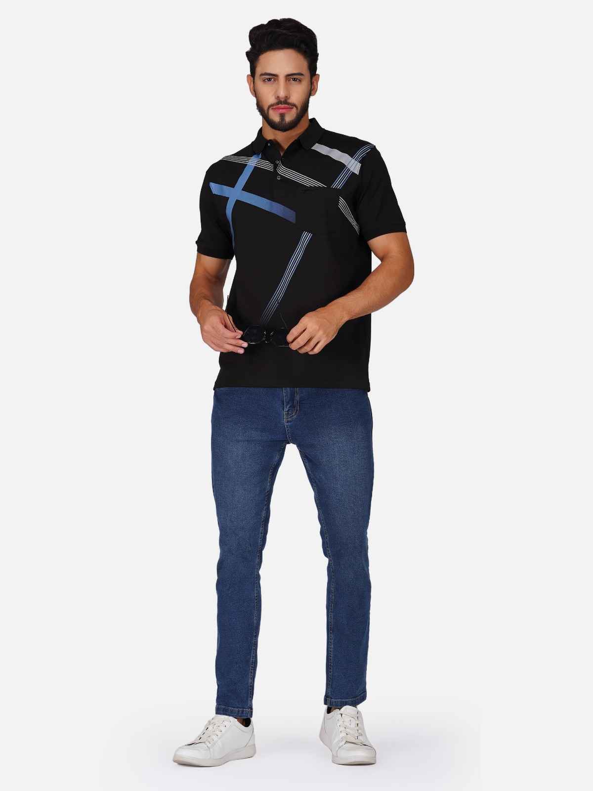 Men's Polo Printed Tshirt with Pocket