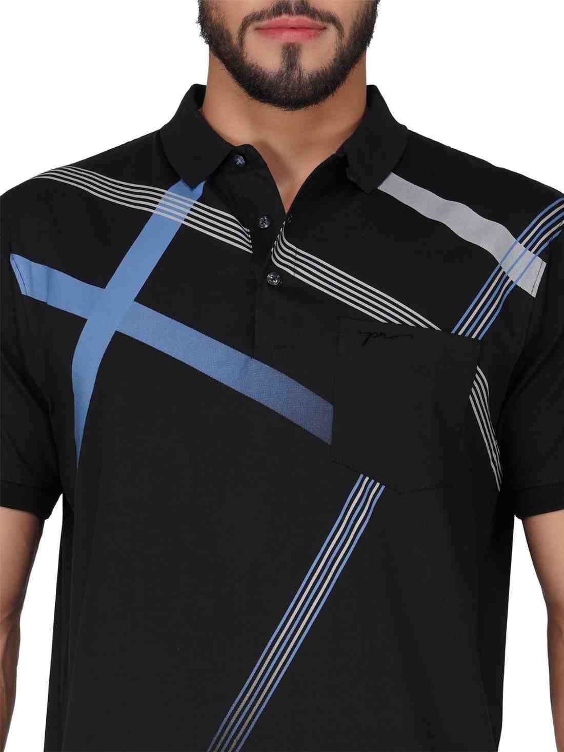 Men's Polo Printed Tshirt with Pocket