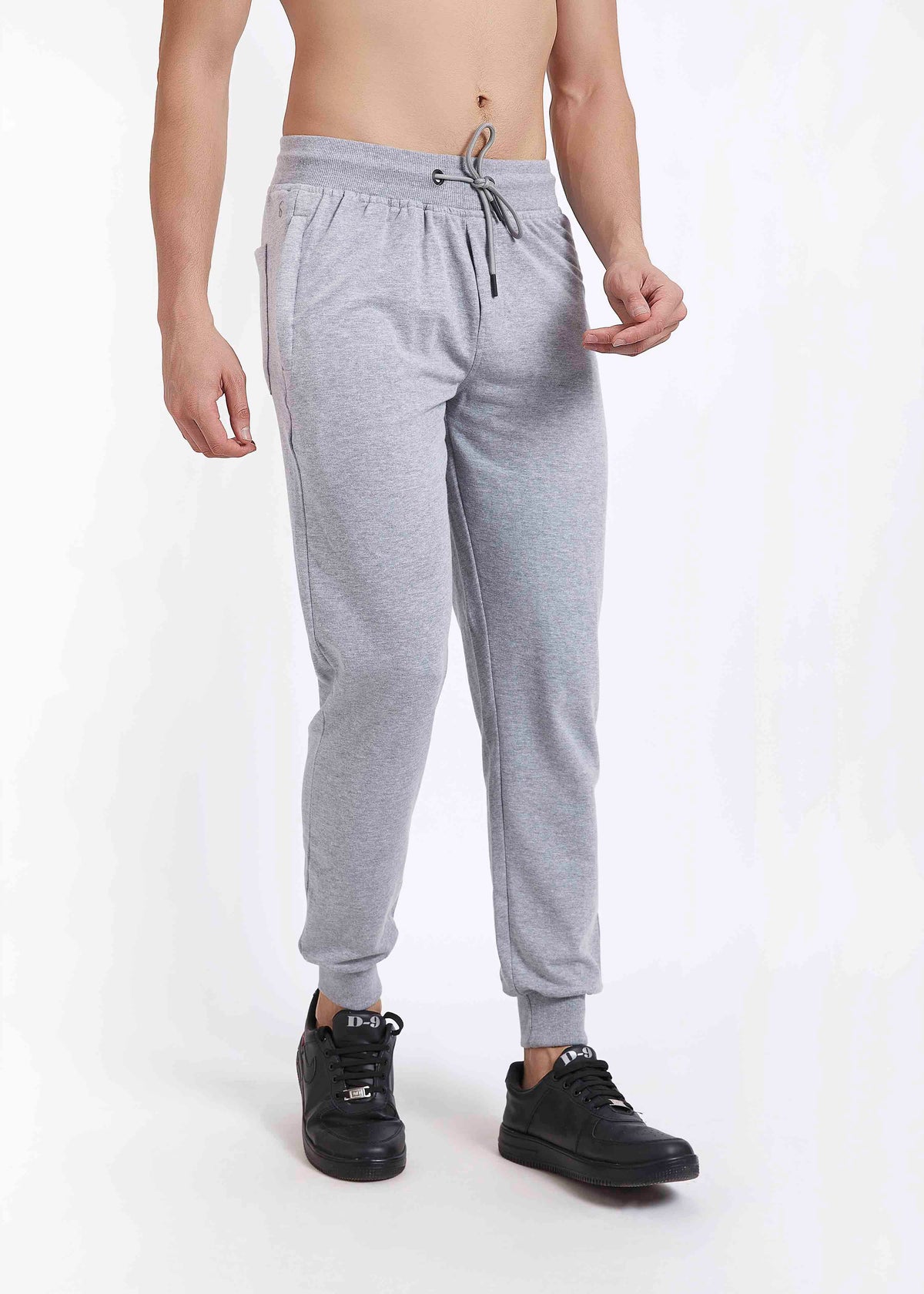 Men Light Gray Slim Fit Casual Jogger Pant