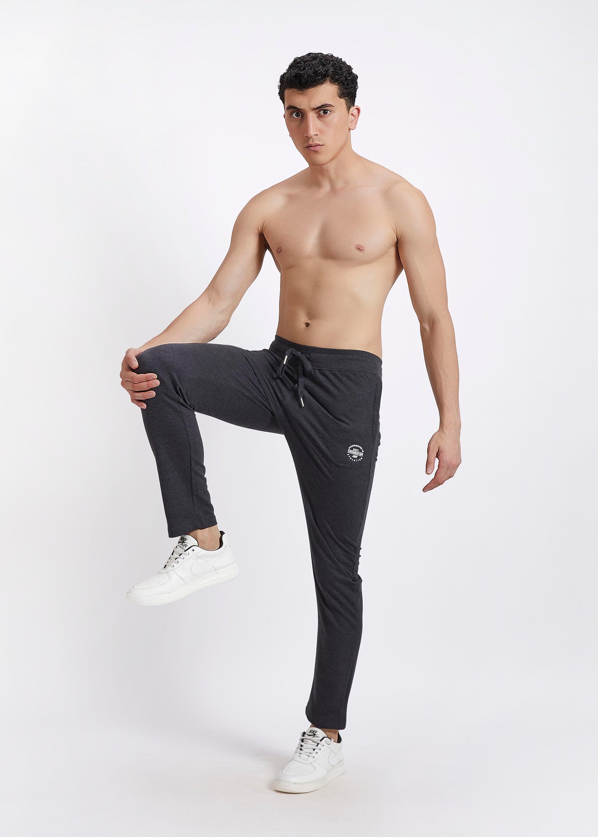 Men Dark Gray Slim Fit Casual Track Pant