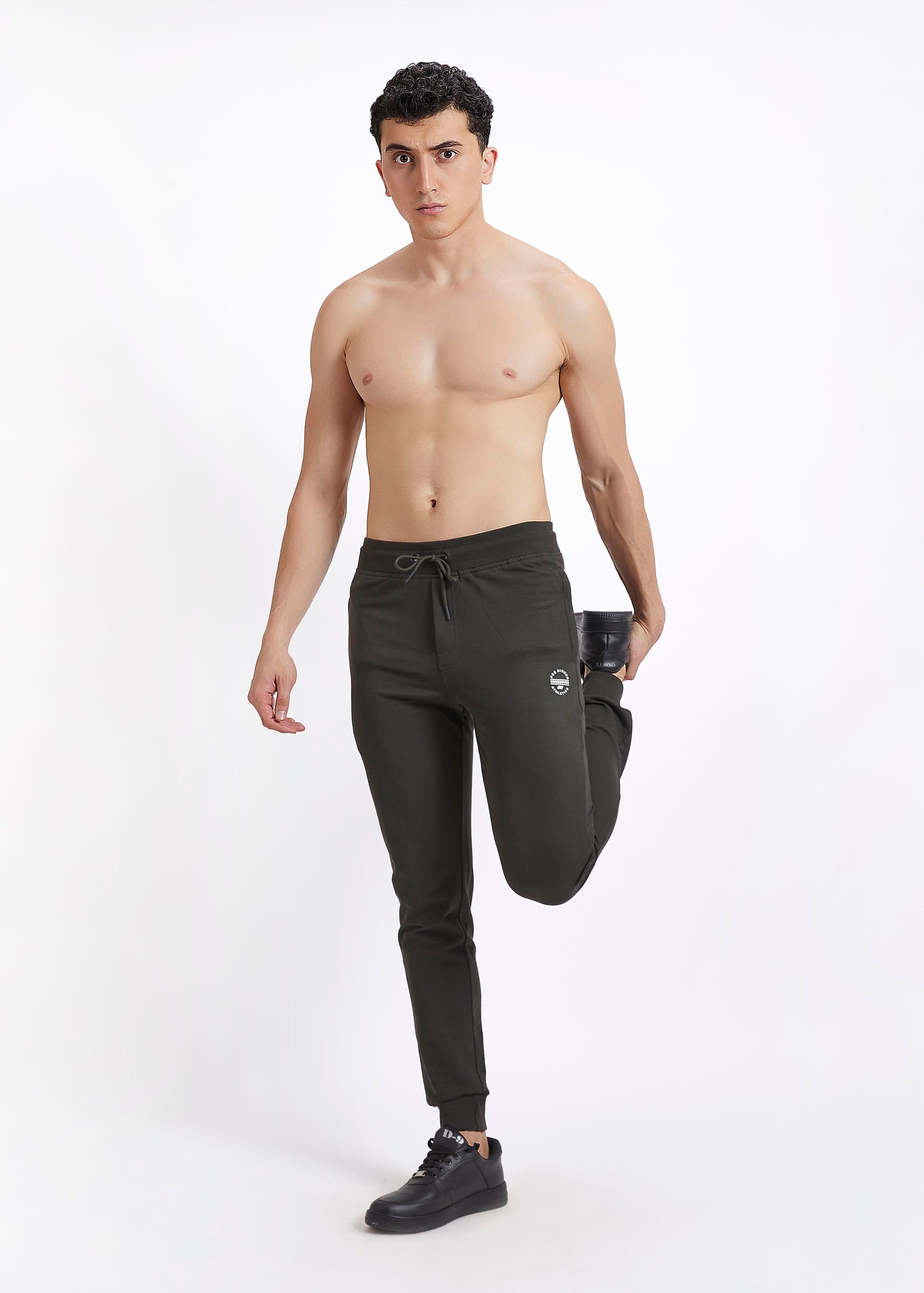 Men Olive Slim Fit Casual Jogger Pant