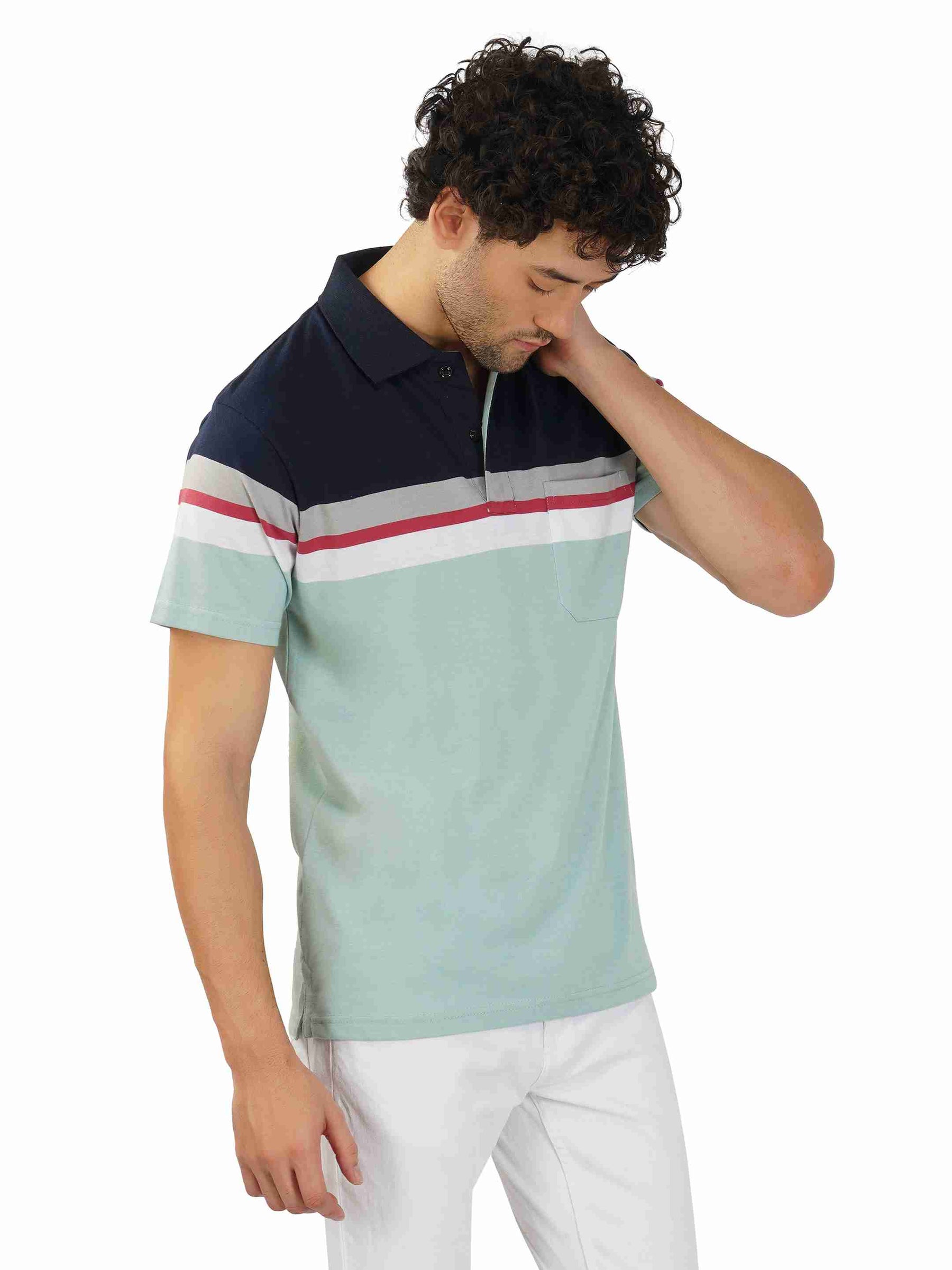 Stripe Polo With Pocket