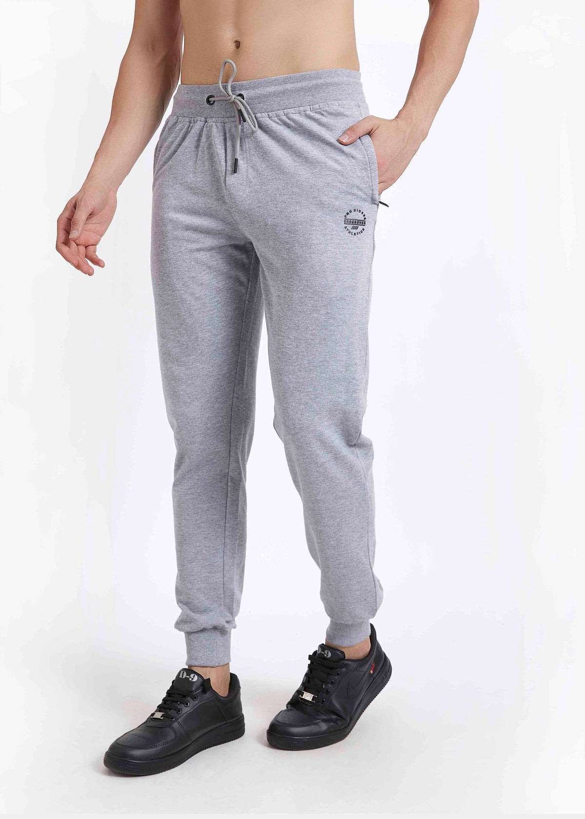 Men Light Gray Slim Fit Casual Jogger Pant