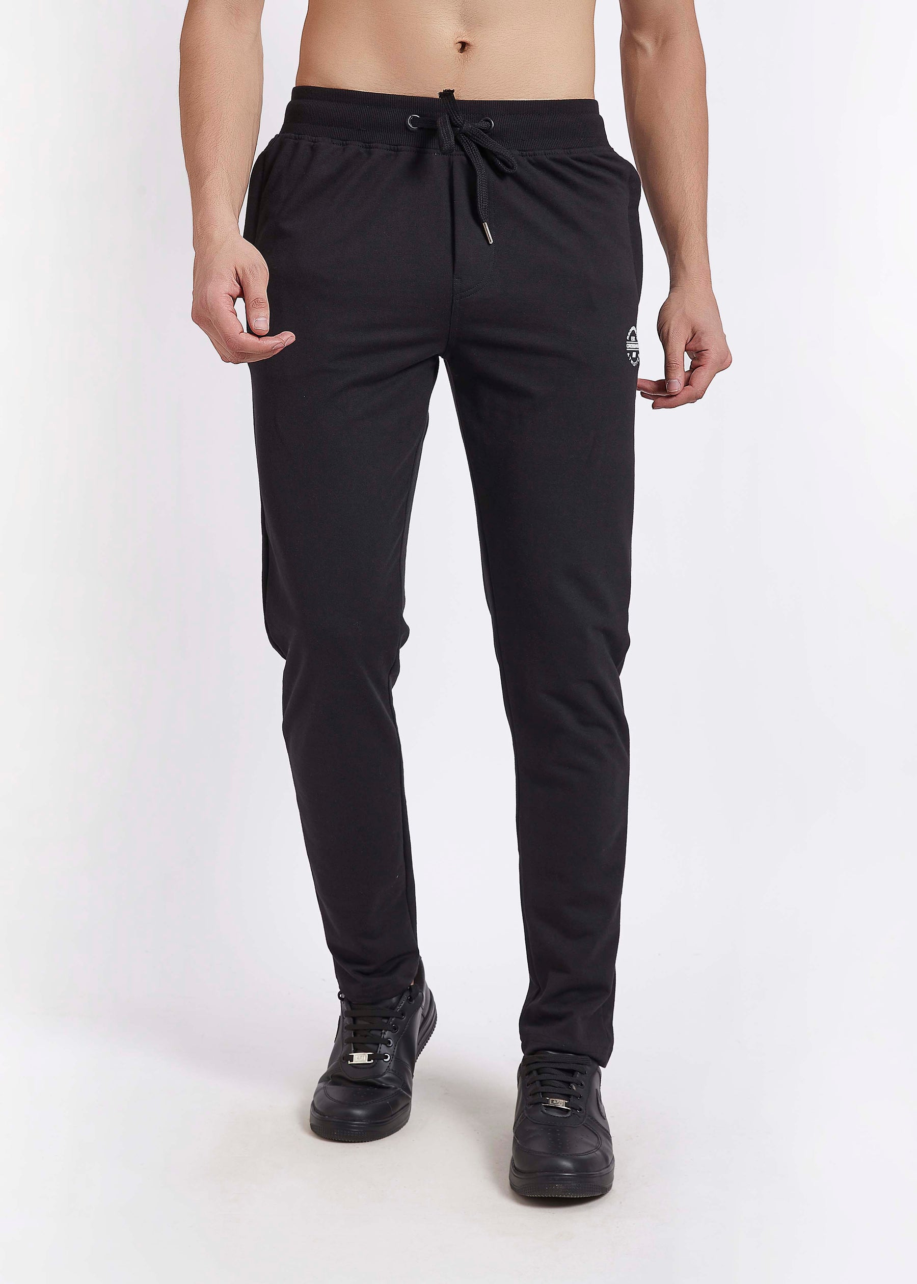 Men Black Slim Fit Casual Track Pant