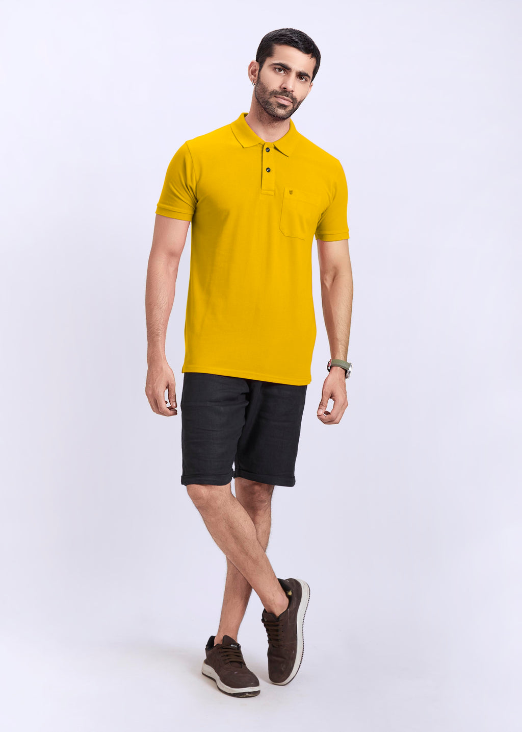 Solid Polo With Pocket - Mustard