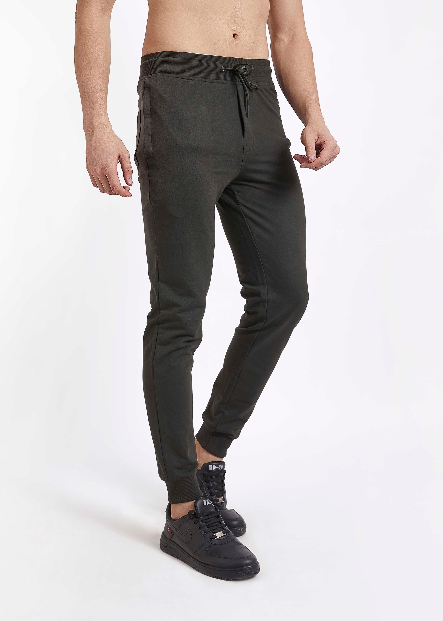 Men Olive Slim Fit Casual Jogger Pant