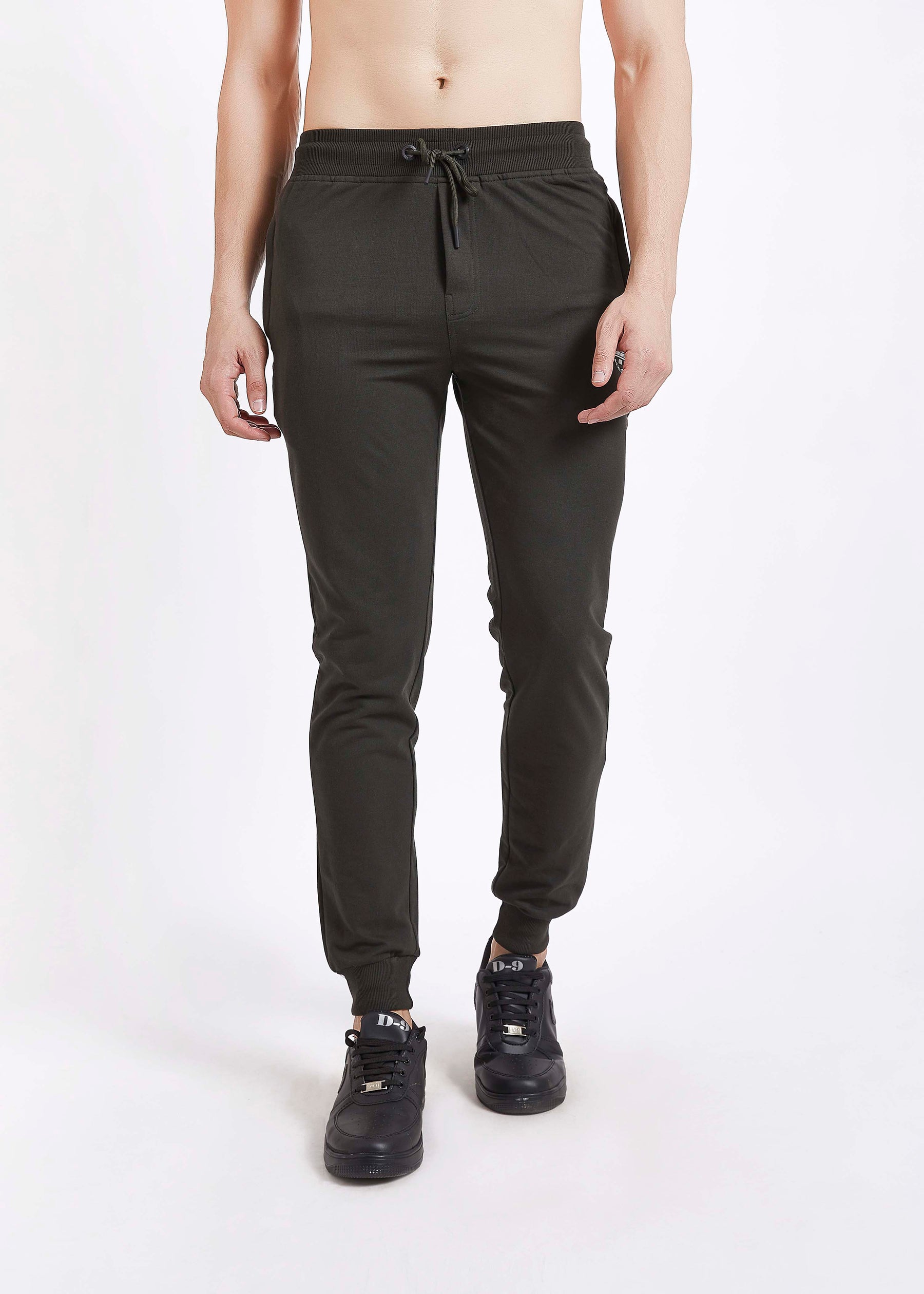 Men Olive Slim Fit Casual Jogger Pant