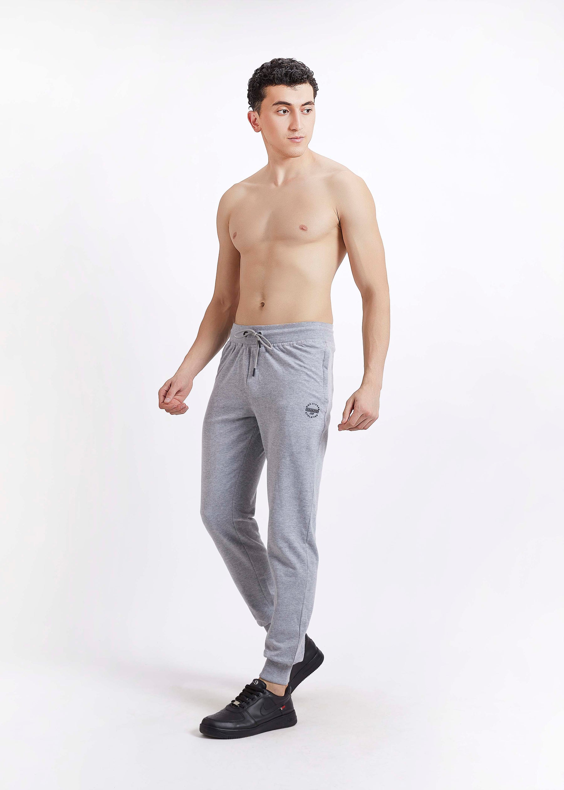 Men Light Gray Slim Fit Casual Jogger Pant