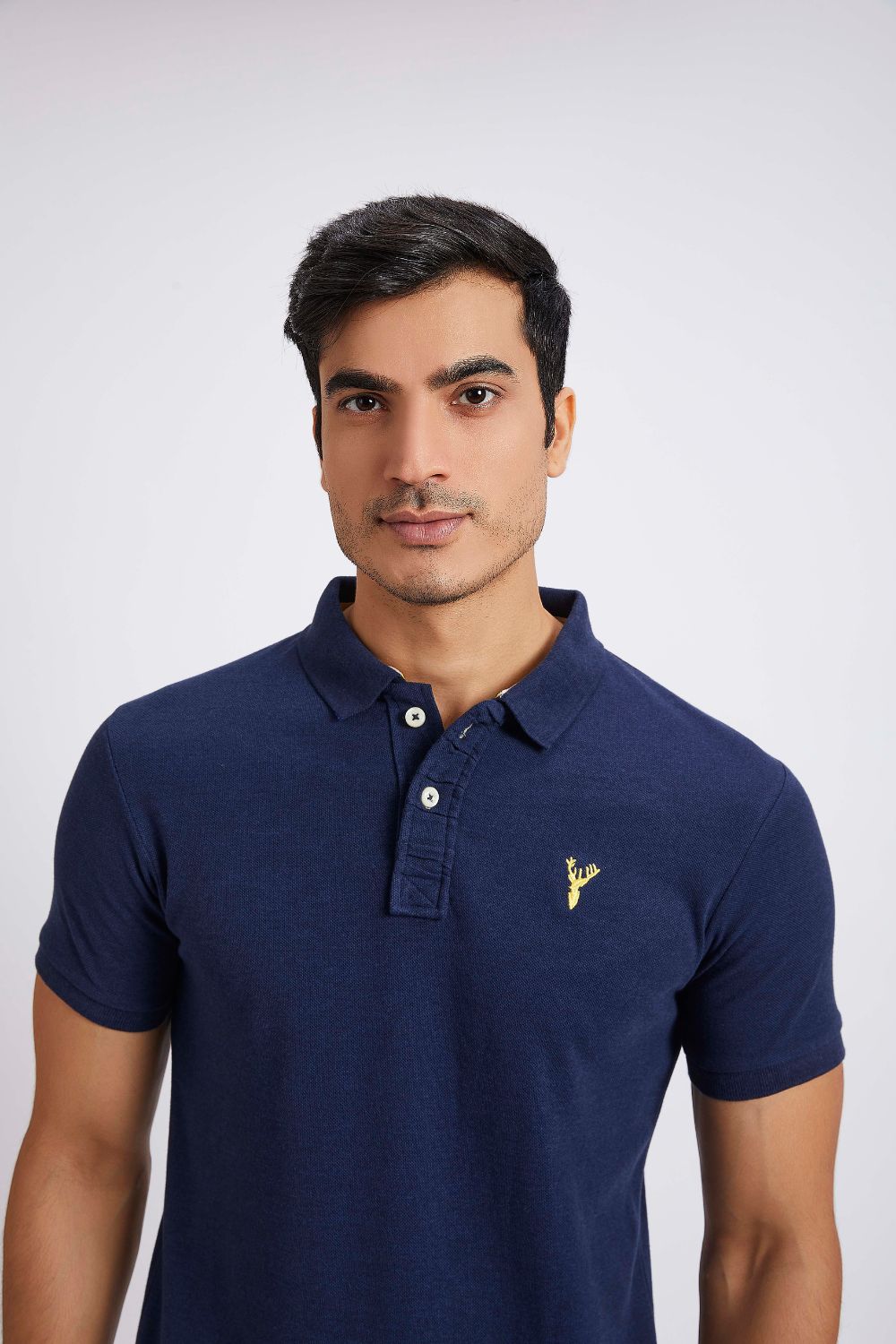 Slim Fit Pique Polo T-shirt - Denim