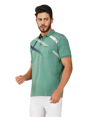 Men's Polo Printed Tshirt with Pocket