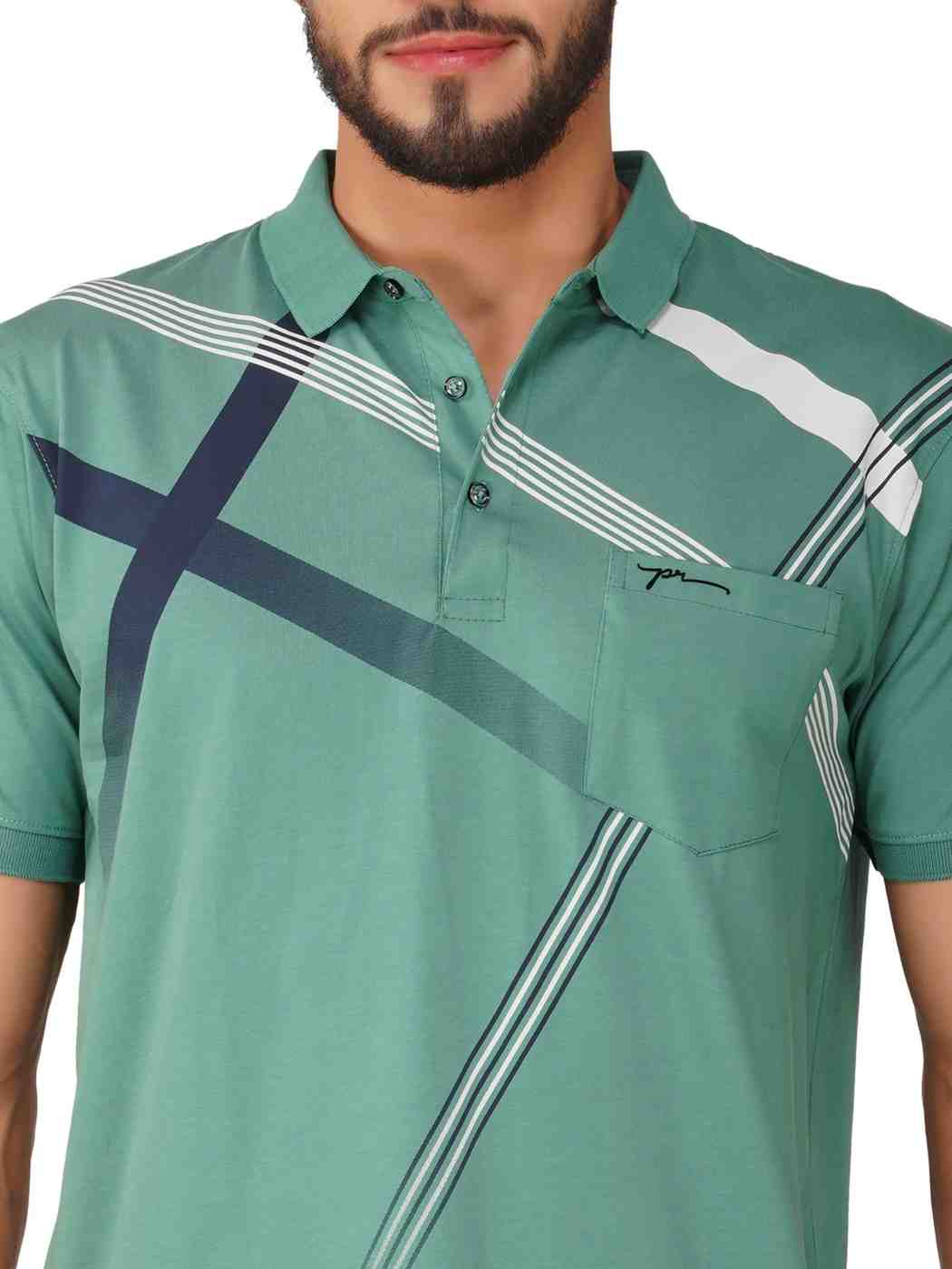 Men's Polo Printed Tshirt with Pocket