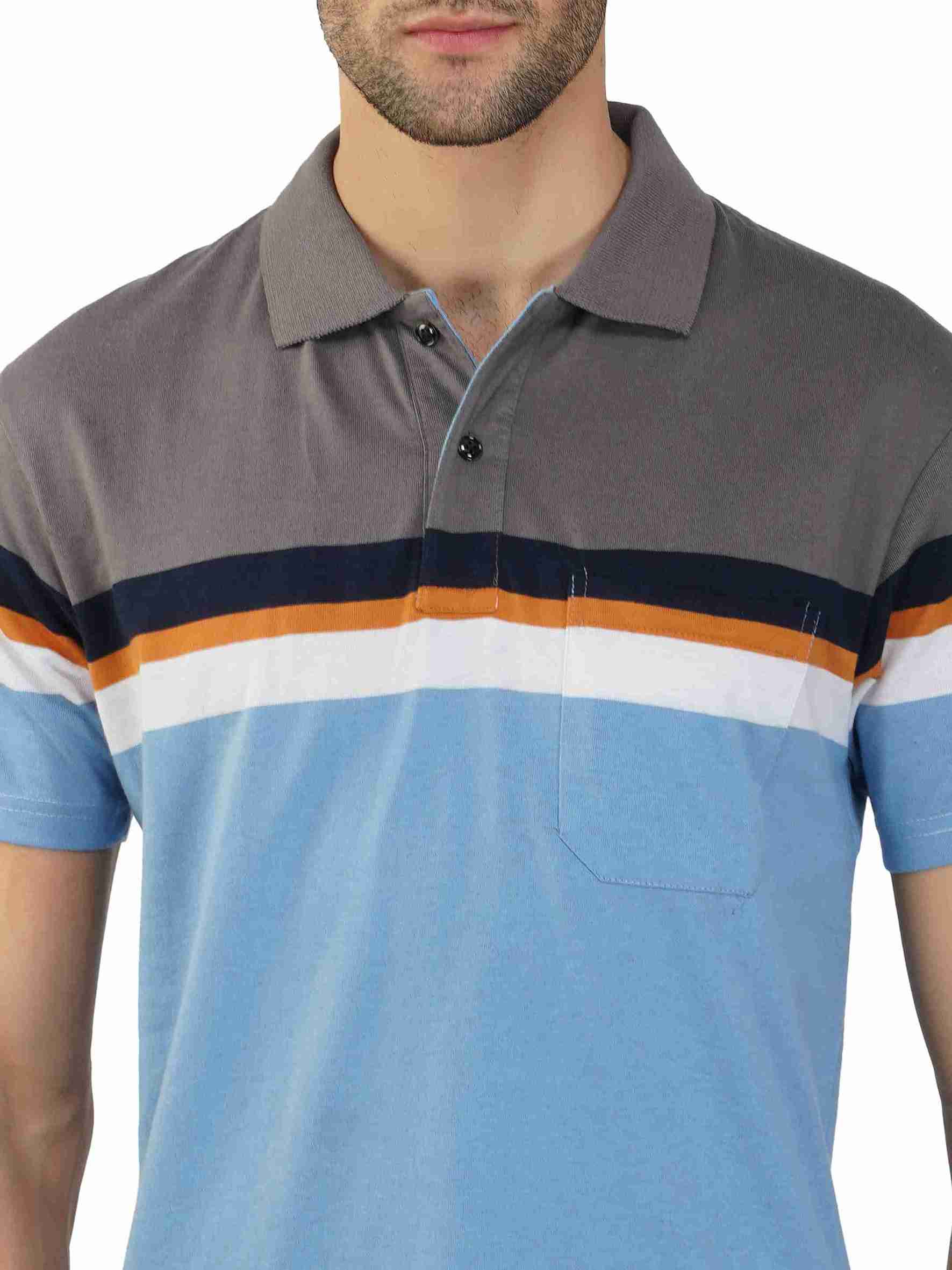 Stripe Polo With Pocket