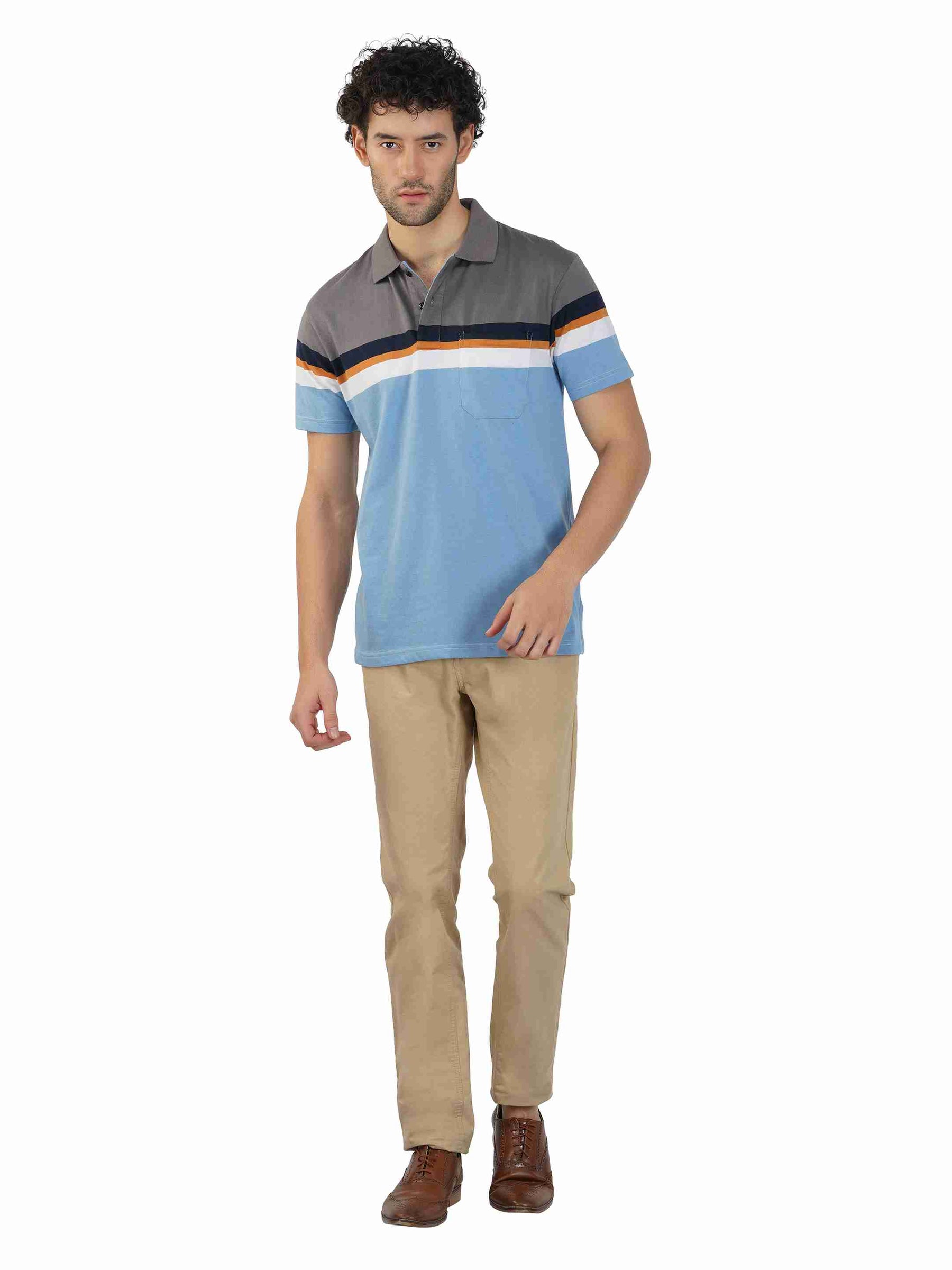 Stripe Polo With Pocket