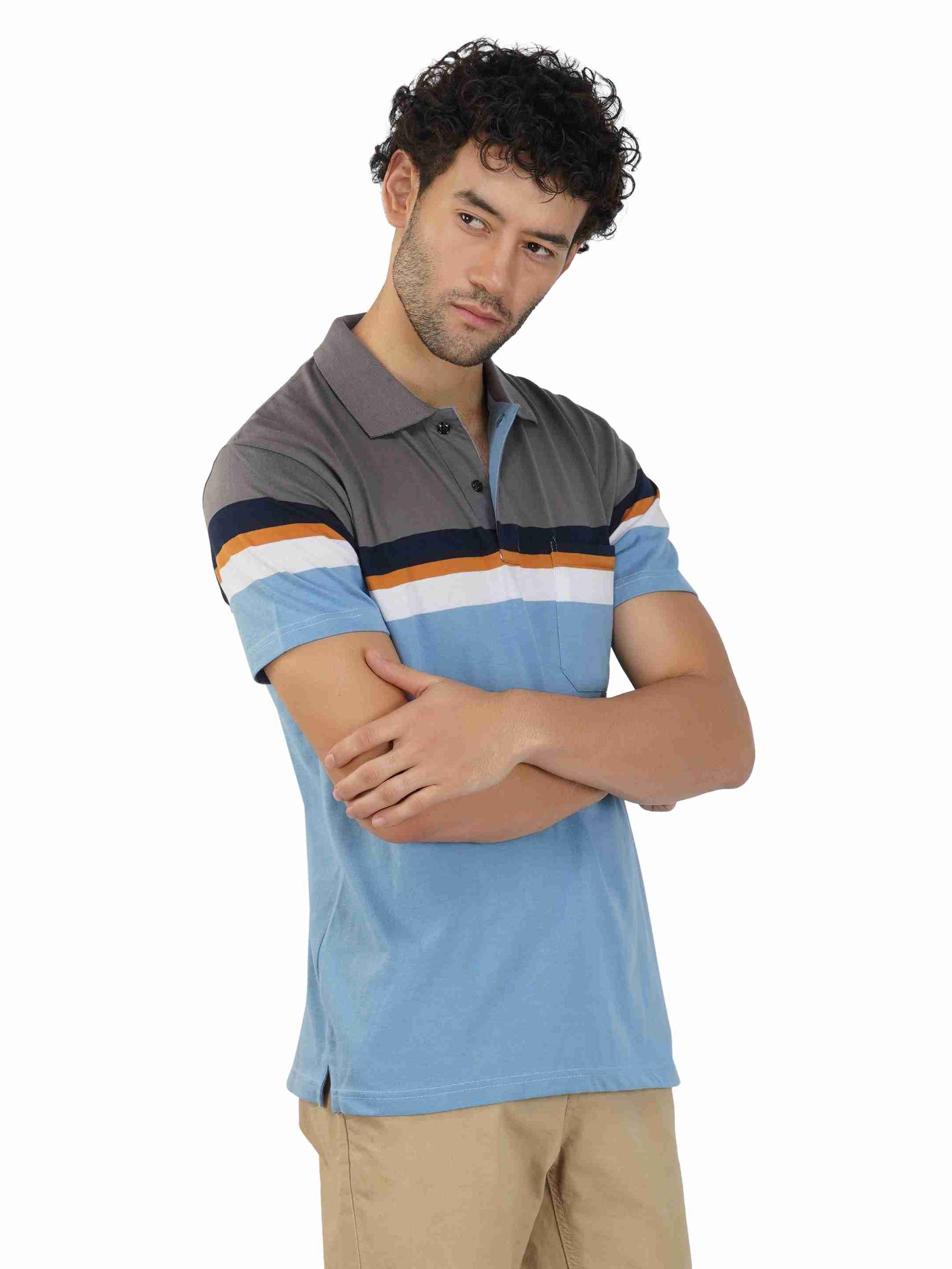 Stripe Polo With Pocket