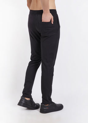 Men Black Slim Fit Casual Track Pant