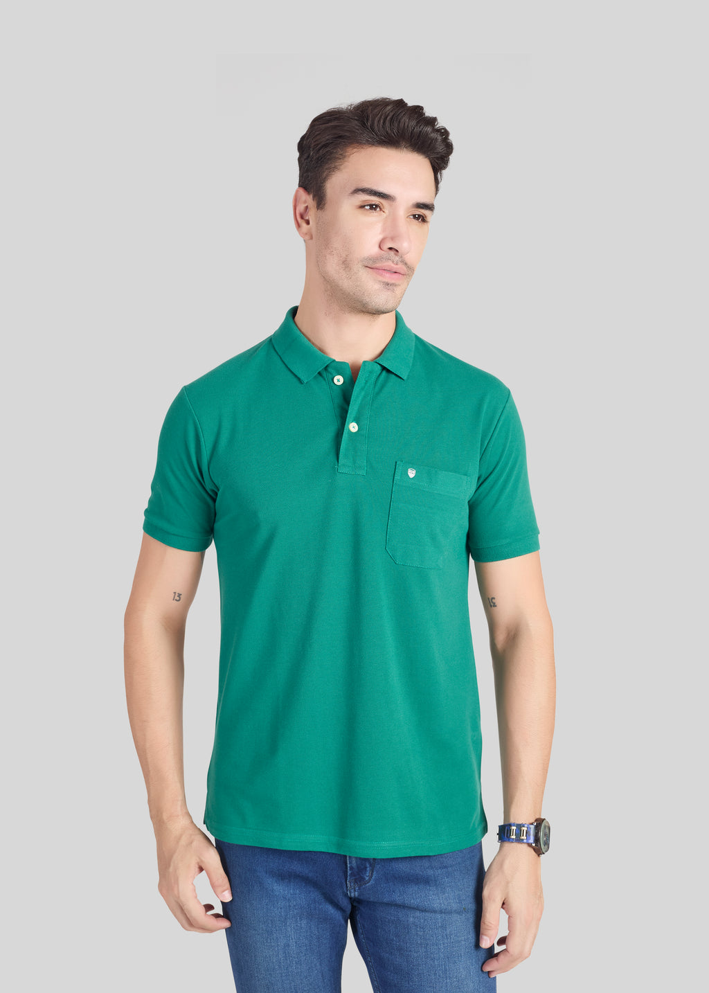 Polo With Pocket - P.Green