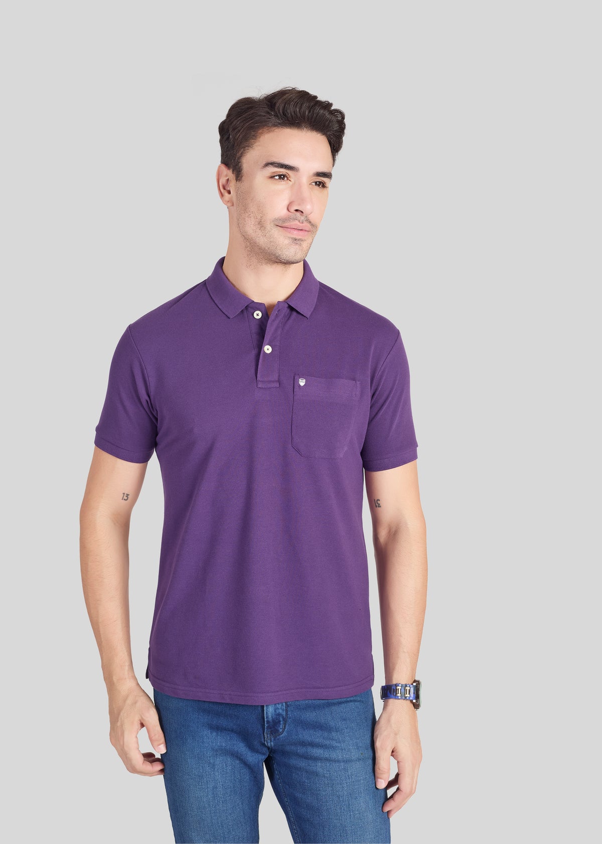 Polo With Pocket - Purple