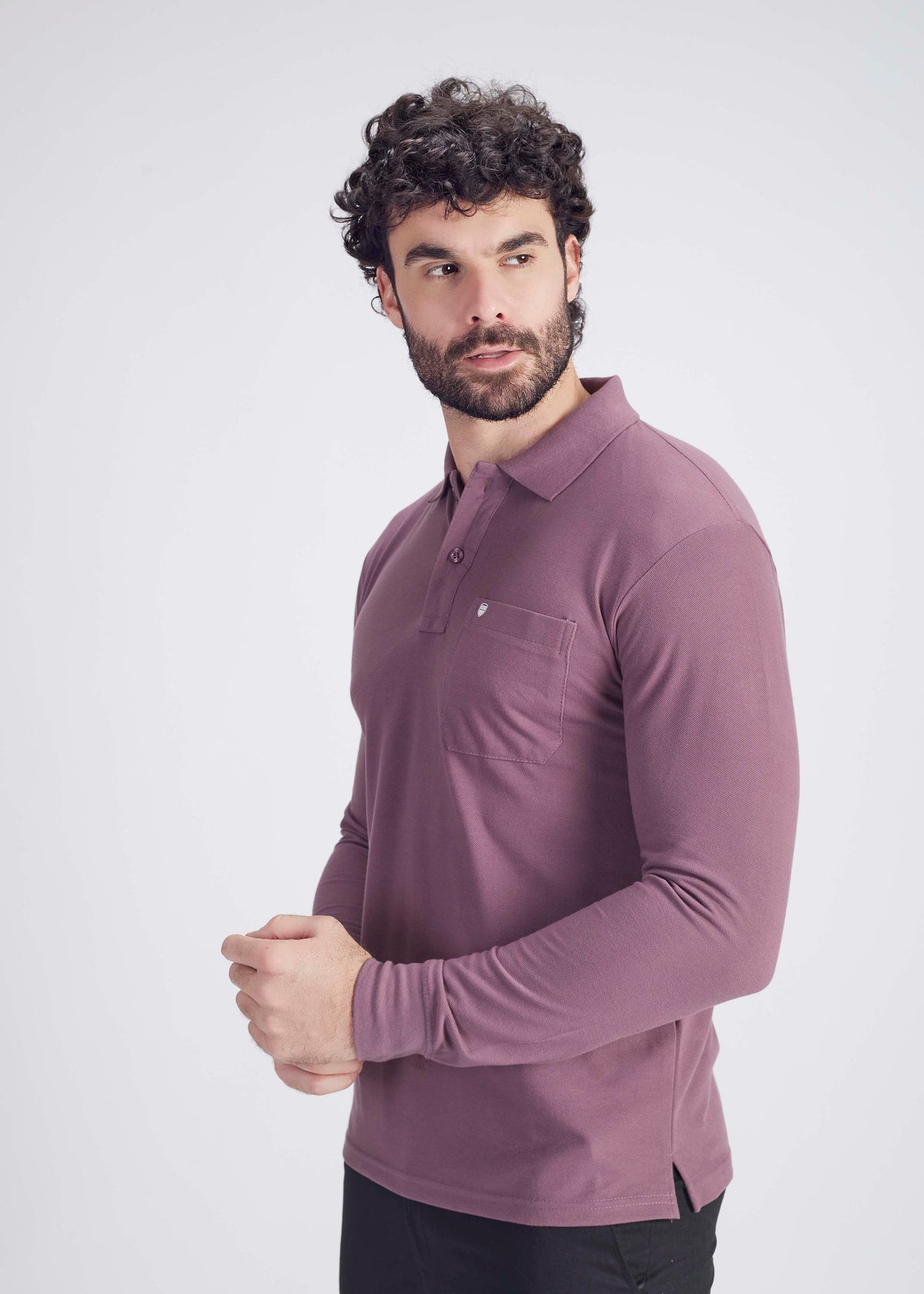 Long Sleeve Pocket Polo - Onion