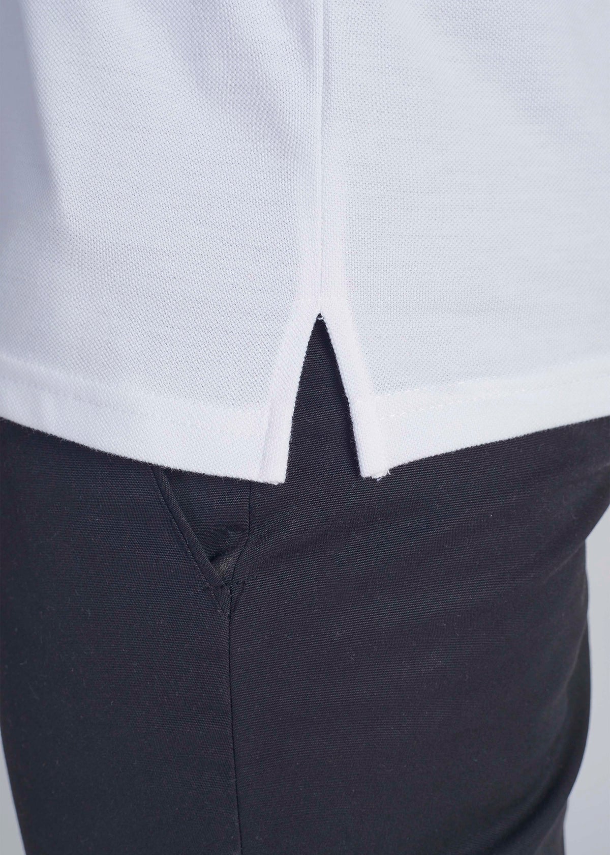 Long Sleeve Pocket Polo - White