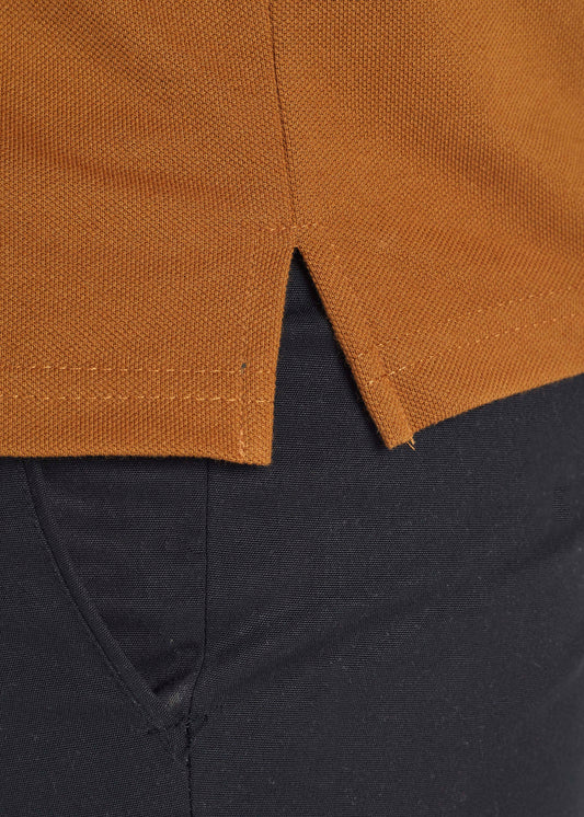 Solid Full Sleeve Pocket Polo – Amber