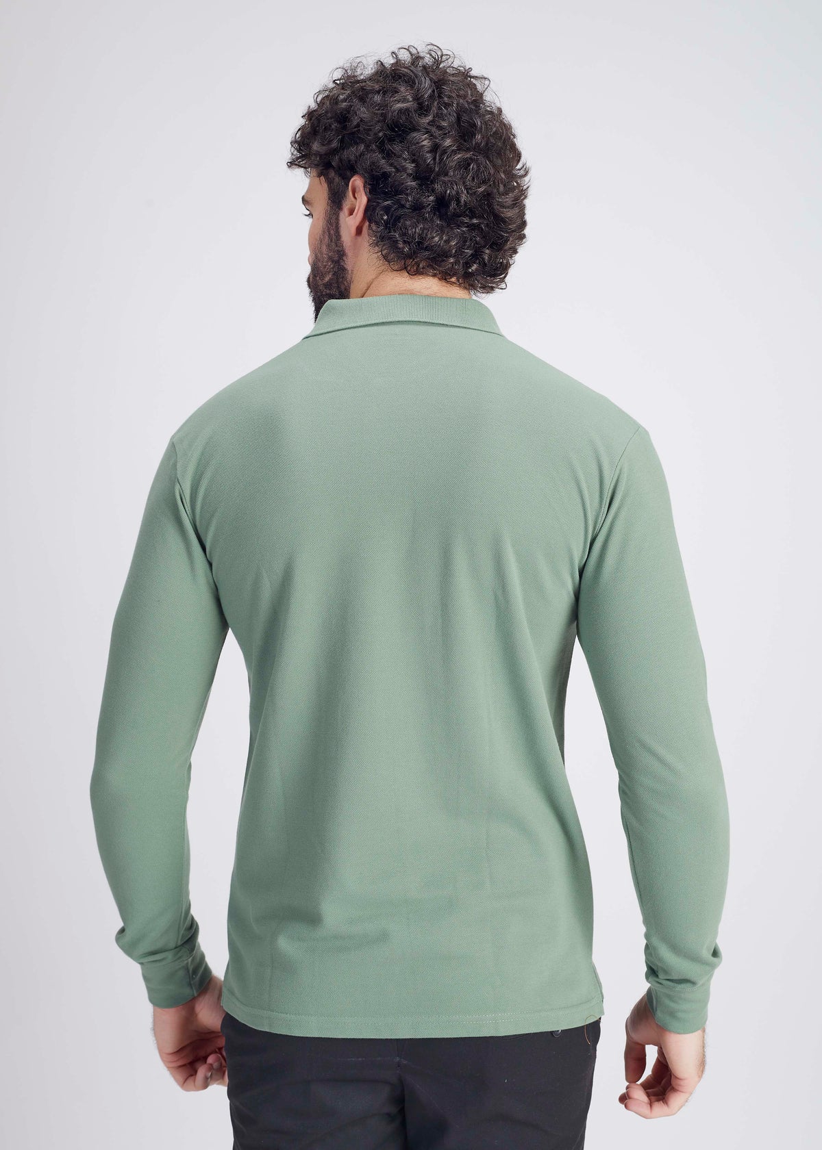 Long Sleeve Pocket Polo - Green