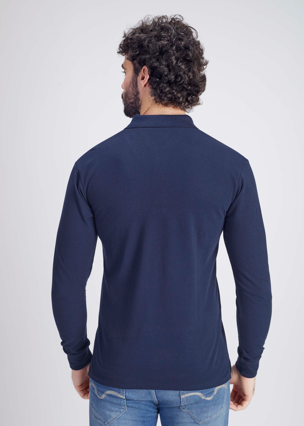 Long Sleeve Pocket Polo - Navy