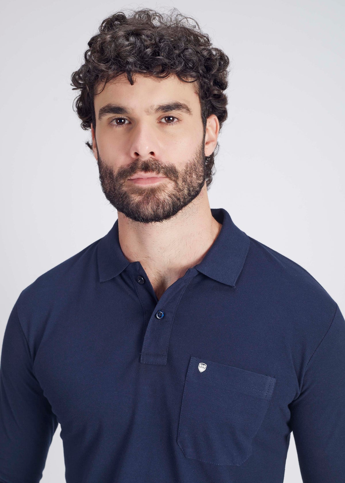 Long Sleeve Pocket Polo - Navy