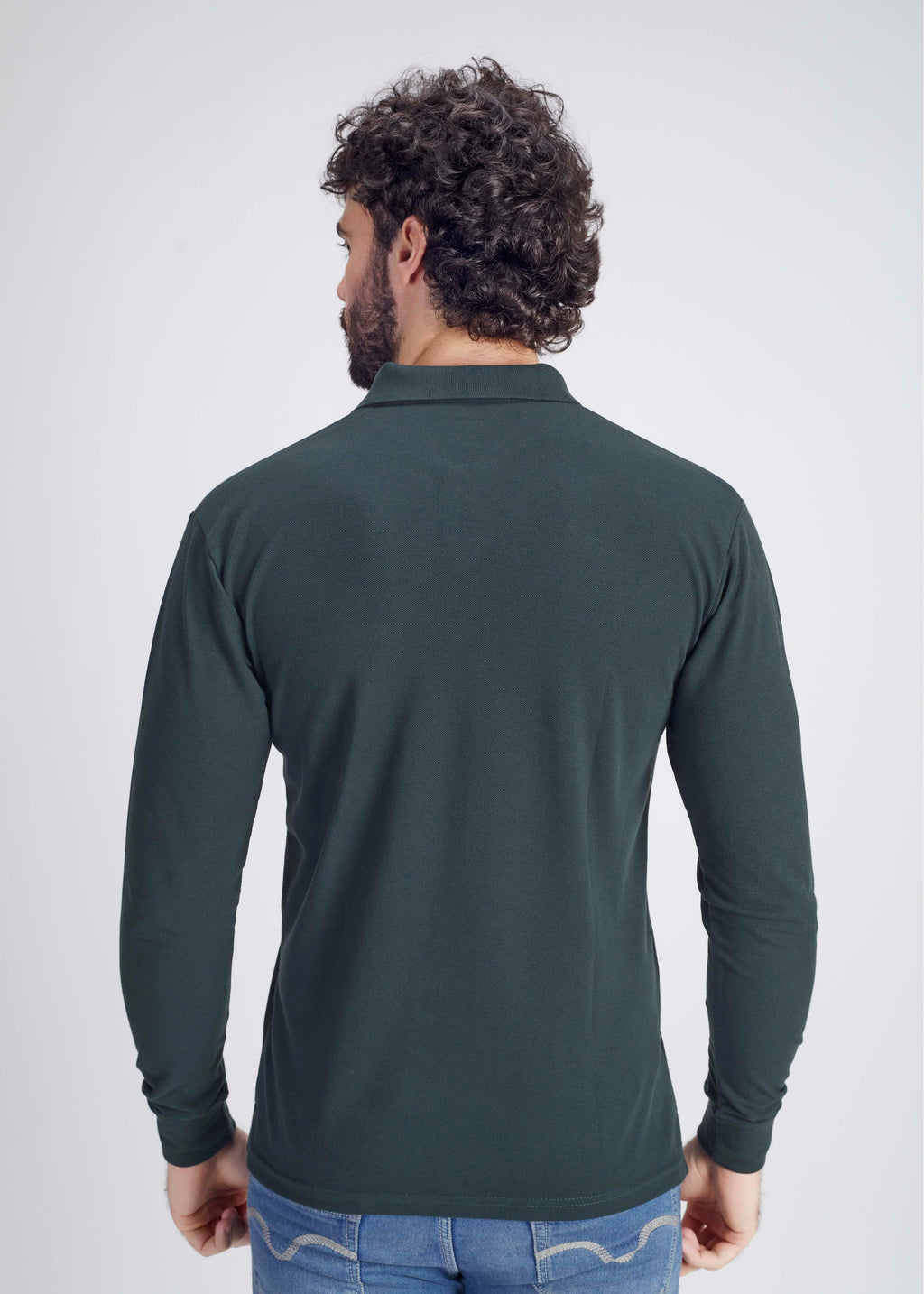 Long Sleeve Pocket Polo - Bottle Green