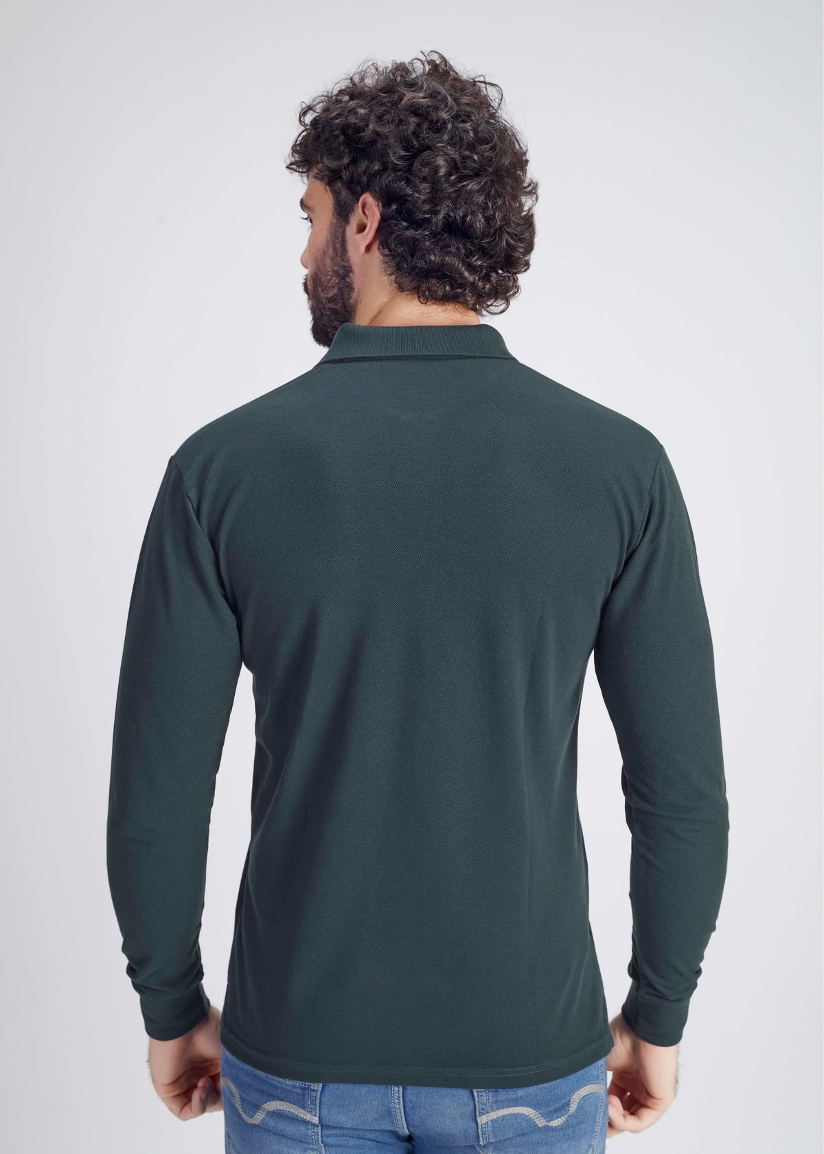 Long Sleeve Pocket Polo - Bottle Green