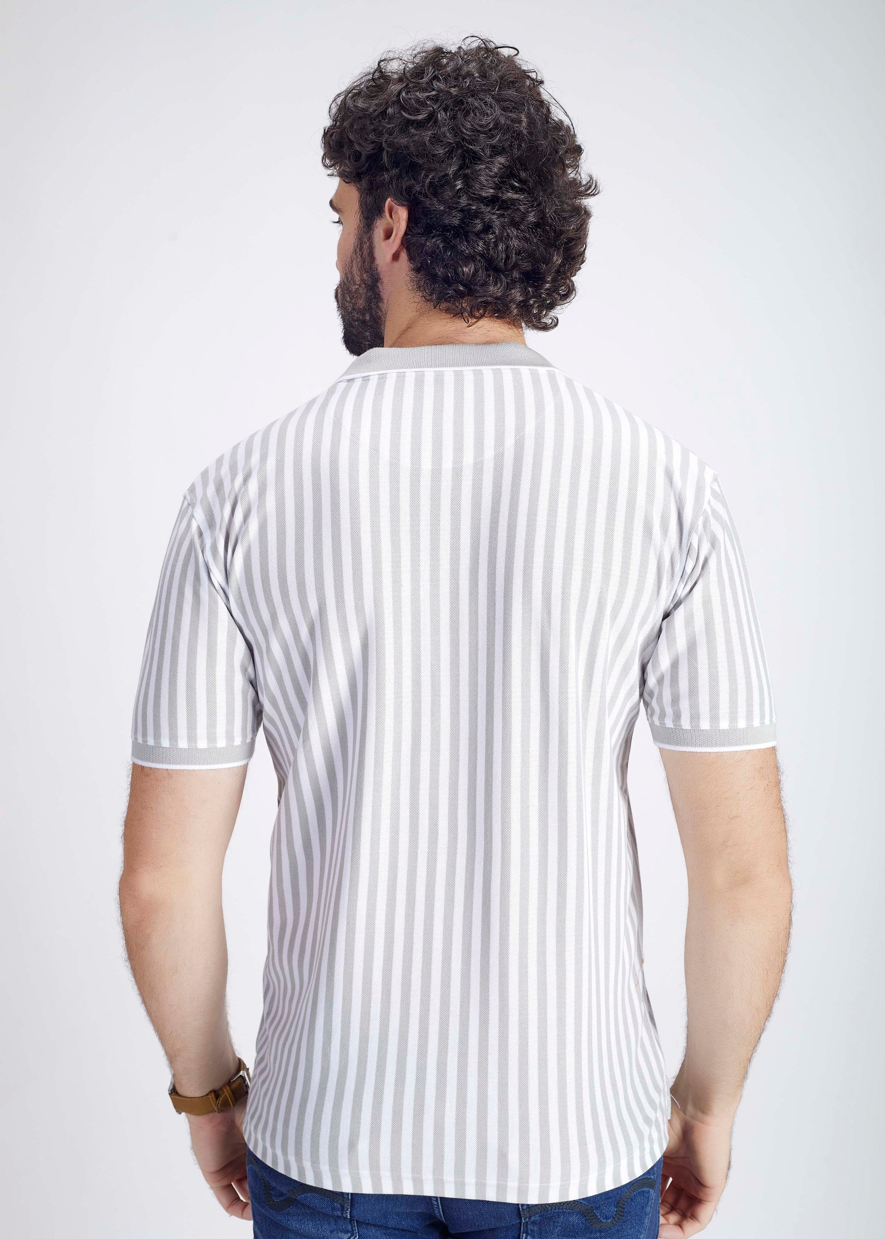 Basic Vertical Stripe Polo