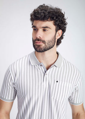 Basic Vertical Stripe Polo