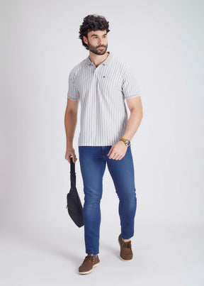 Basic Vertical Stripe Polo