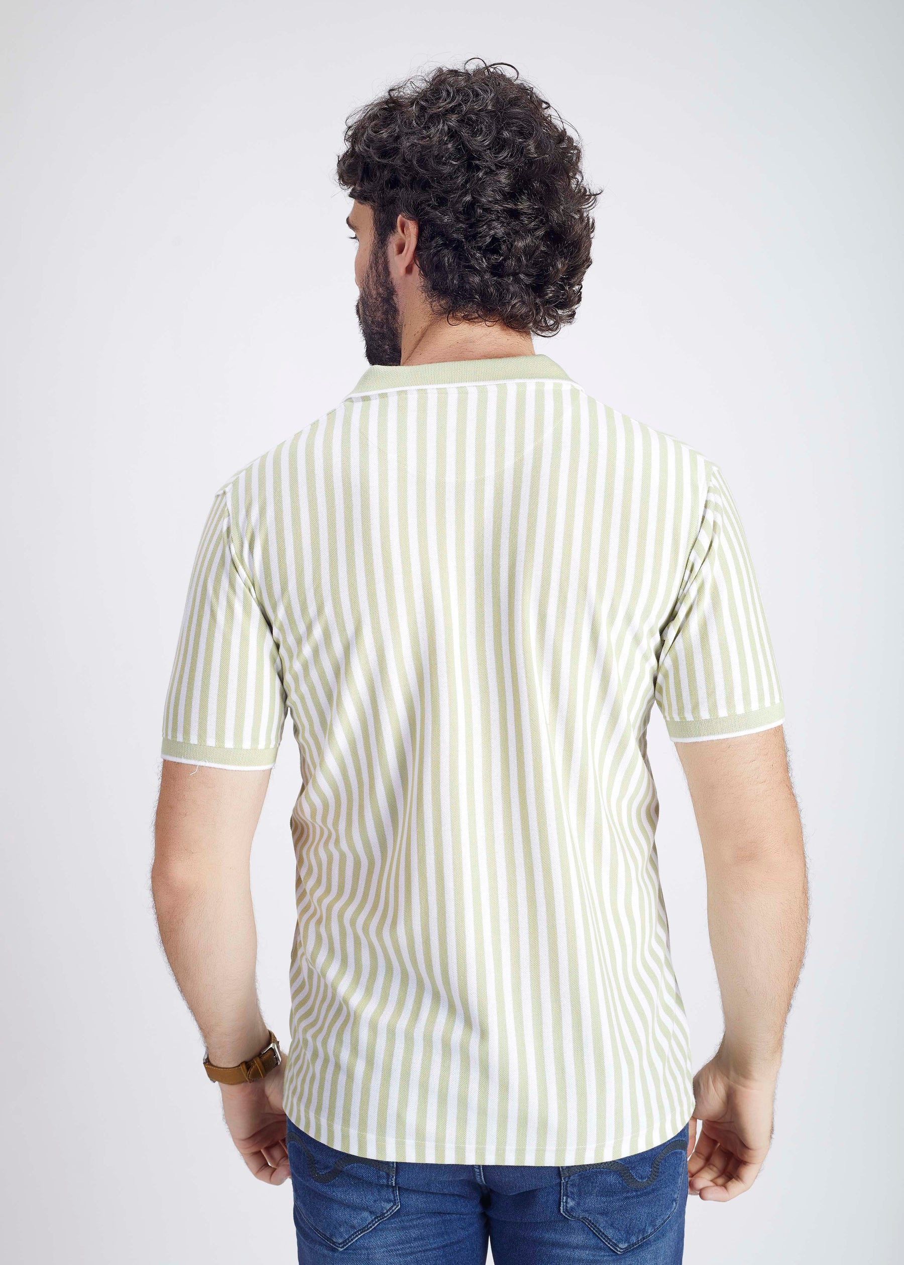 Basic Vertical Stripe Polo