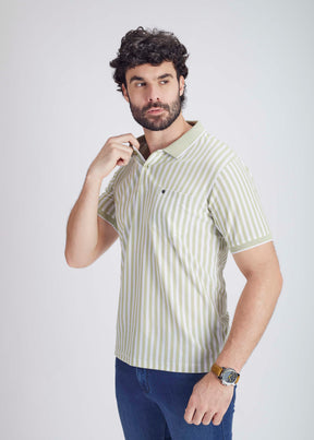 Basic Vertical Stripe Polo