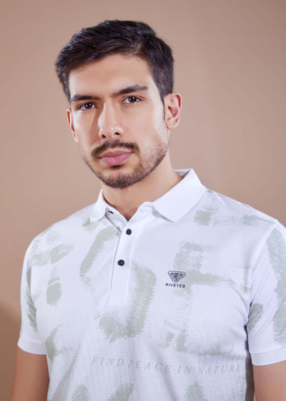 Men's Printed Polo T-Shirt-Pista